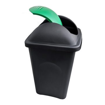 Stefanplast Biomülleimer Mülleimer mit Schwingdeckel, grün, Müllsortierer Abfallbehälter Papierkorb Schwingeimer Behälter