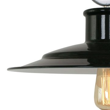 Steinhauer LIGHTING Pendelleuchte, Leuchtmittel nicht inklusive, Hängelampe Wohnzimmerleuchte Esstisch Retro Schirm schwarz D 40 cm
