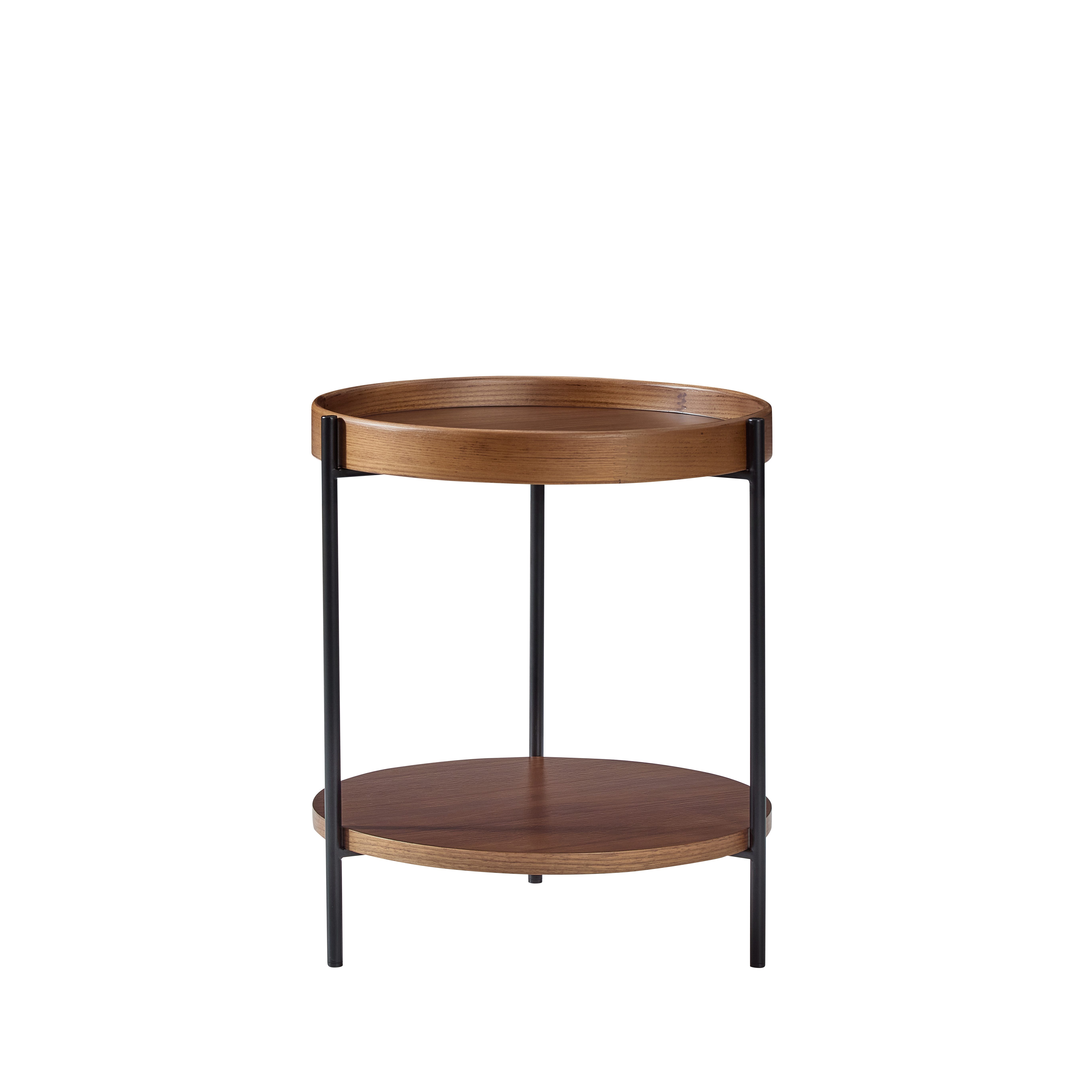 WILLIAMSPACE Couchtisch Ditto Beistelltisch, 2 Ebenen, Massivholz, modern Design (1 St), Maße ca.: B44 x T44 x H48 cm