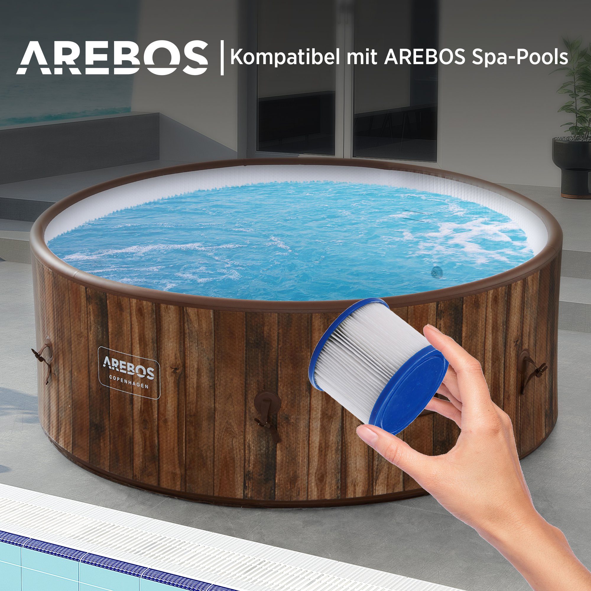 Arebos Pool-Filterkartusche Poolfilter, 6X Filterkartuschen, Spa, günstig online kaufen
