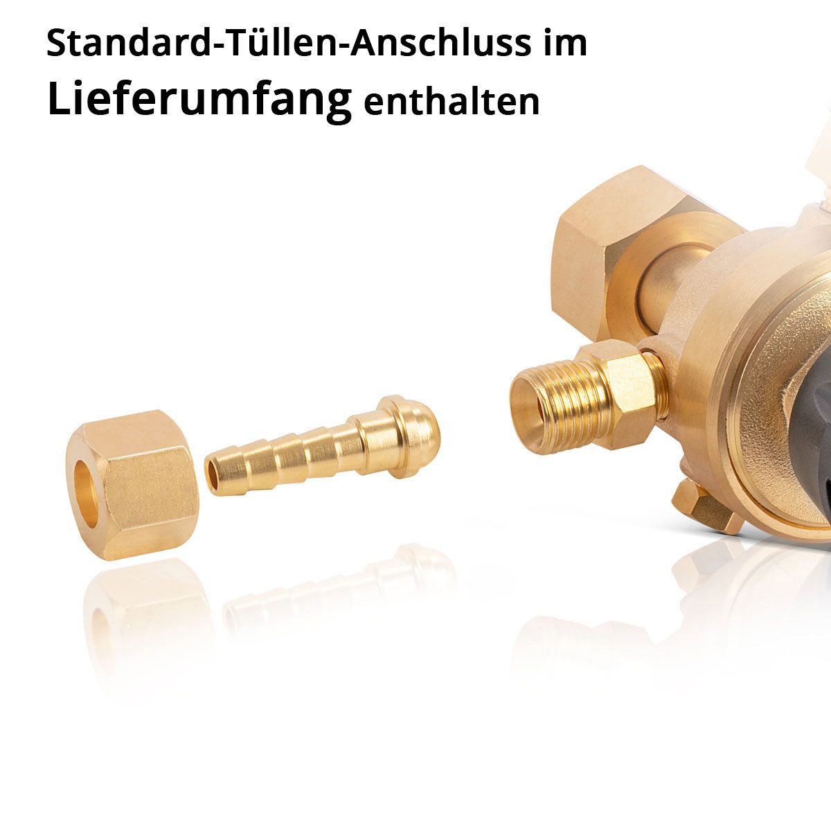 STAHLWERK Druckminderer Mini Druckminderer Druckregler 200 bar für Argon CO2 Mix 18 Mischgas, 200 mbar, (Packung, 4-St., inklusive Dichtungen), für WIG und MIG  – Bild 4 von 5