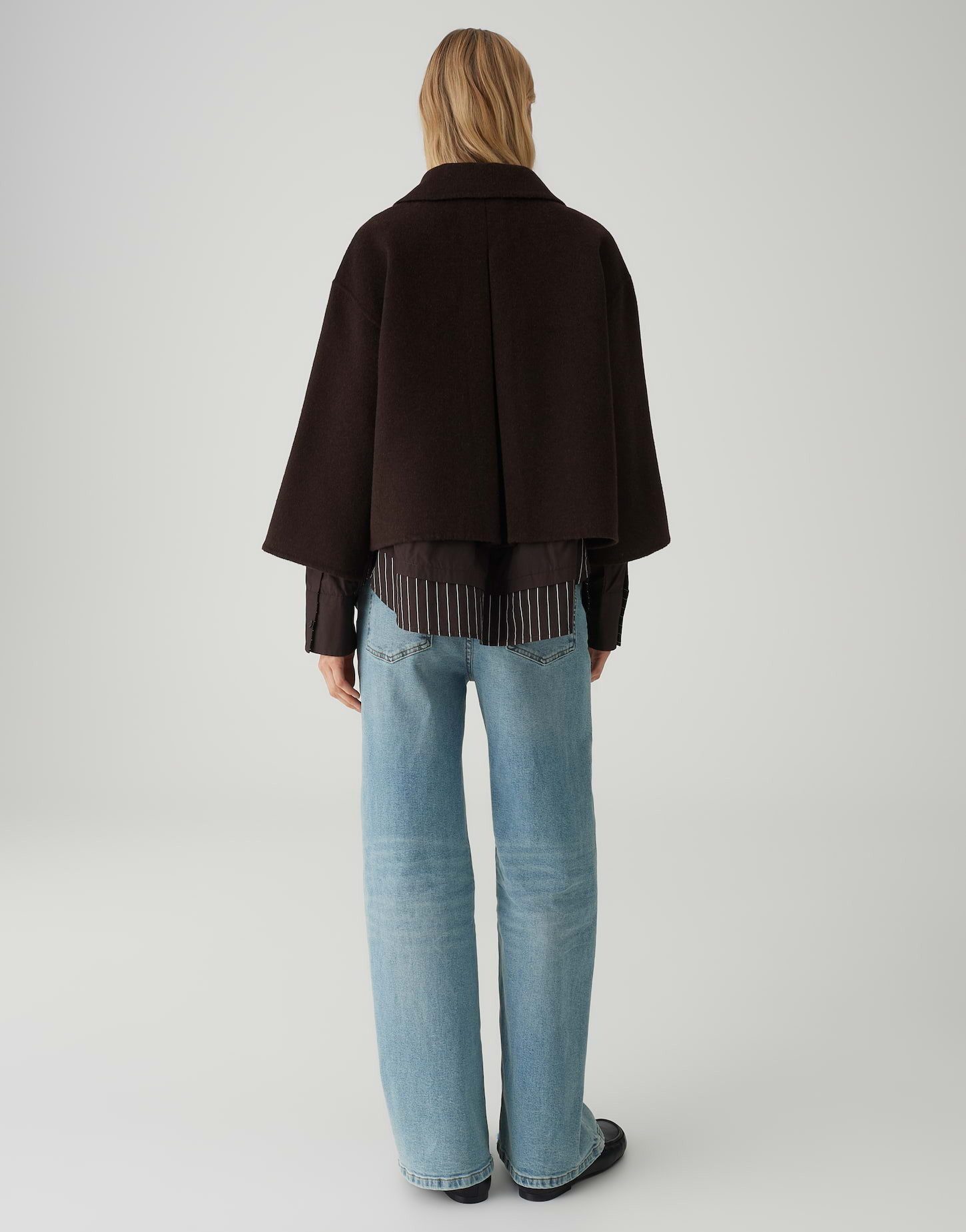 OPUS Wolljacke Haya im Cape Schnitt Regular Fit lockere Passform, leicht ausgestellter Schnitt, 3/4 Arm