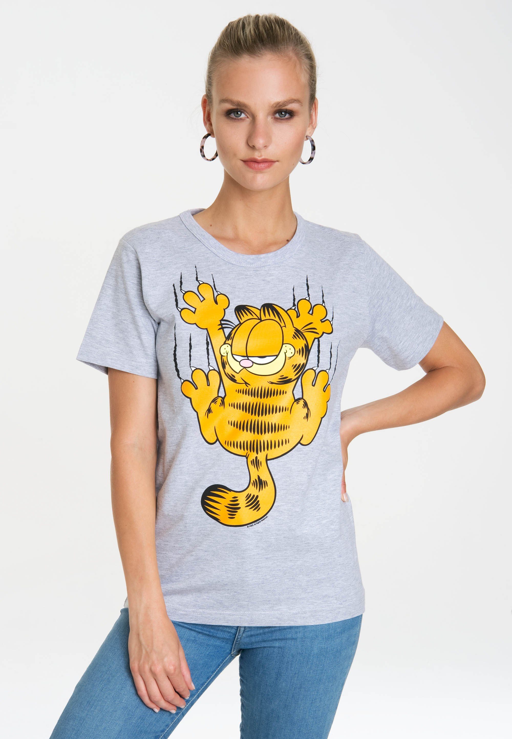 LOGOSHIRT T-Shirt Garfield – lizenziertem mit Originaldesign Scratches