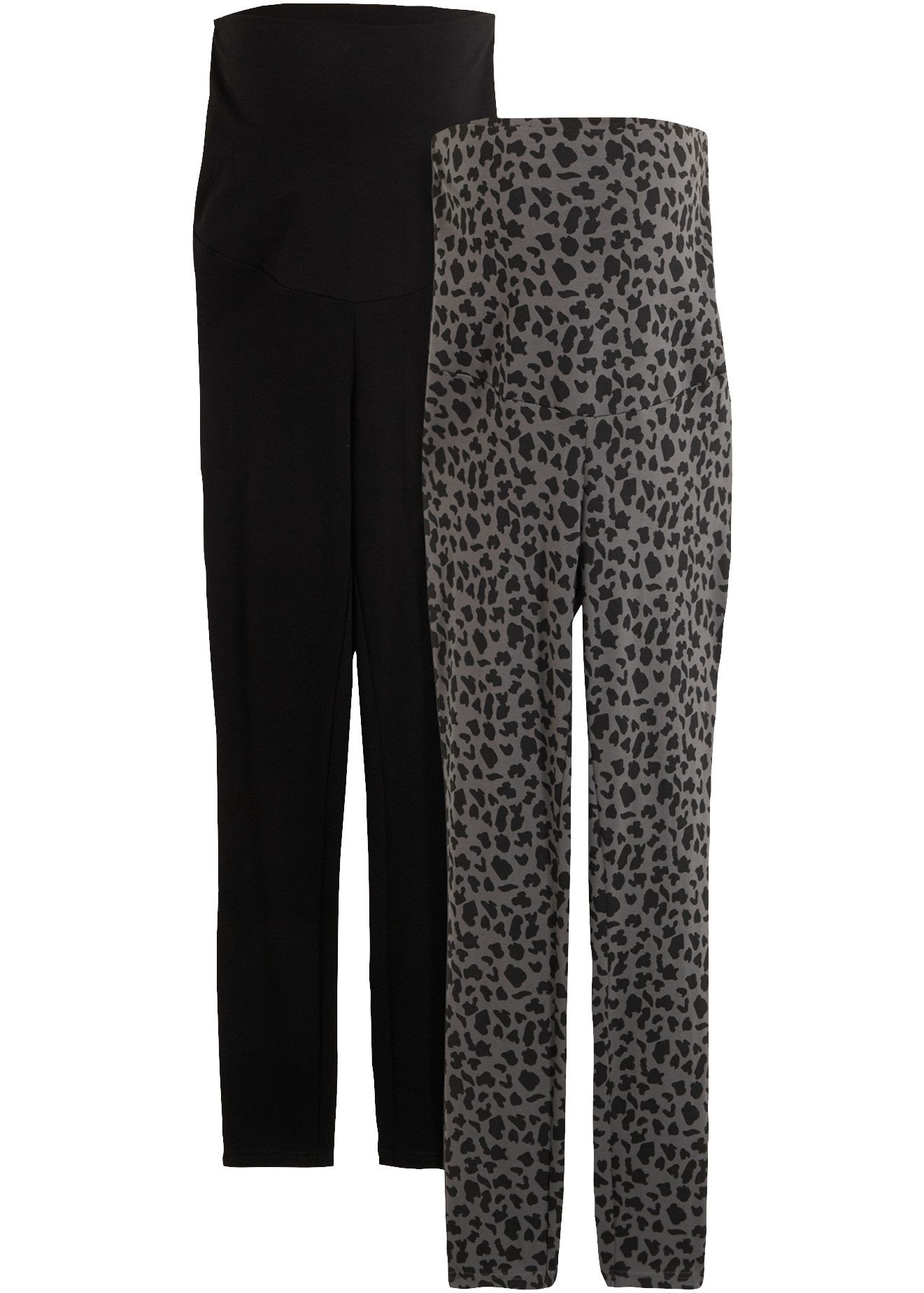 bonprix Umstandsleggings im praktischen Doppelpack, aus Baumwolle und Elasthan, Skinny Fit