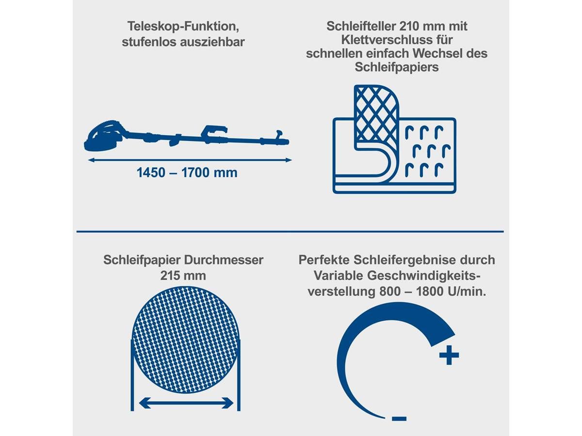 Scheppach Trockenbauschleifer DS920X, max. 1800 U/min, (Set), Teleskopfunkt günstig online kaufen