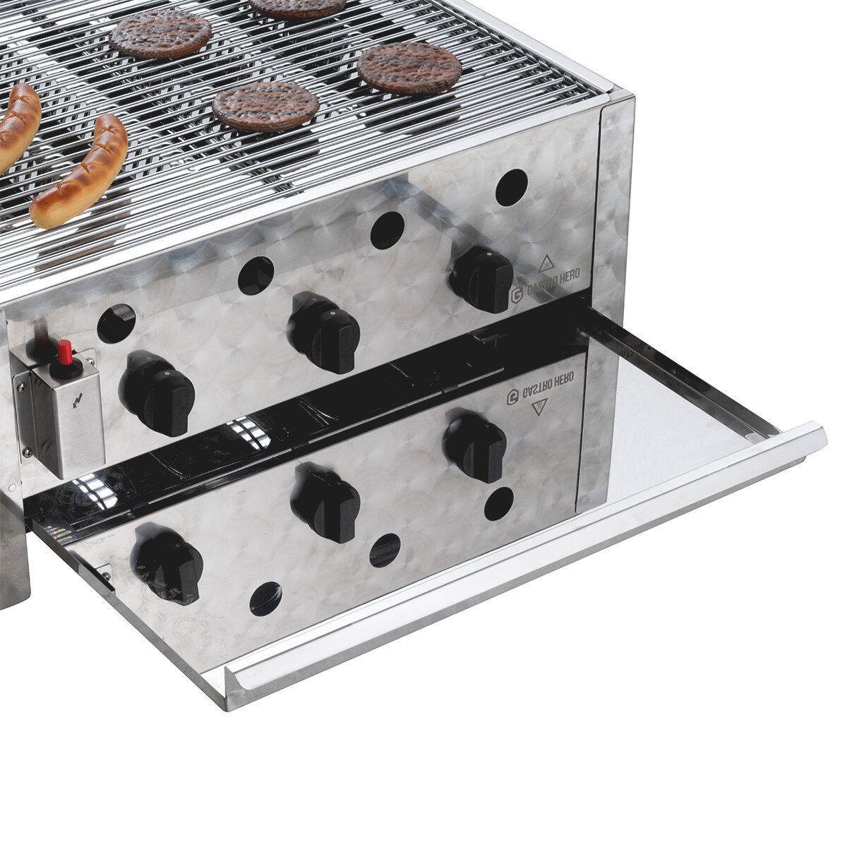GastroHero Gasgrill Fettauffangschale Edelstahl für Kombibräter TBG3-T, Passgenaue Fettauffangschale aus Edelstahl