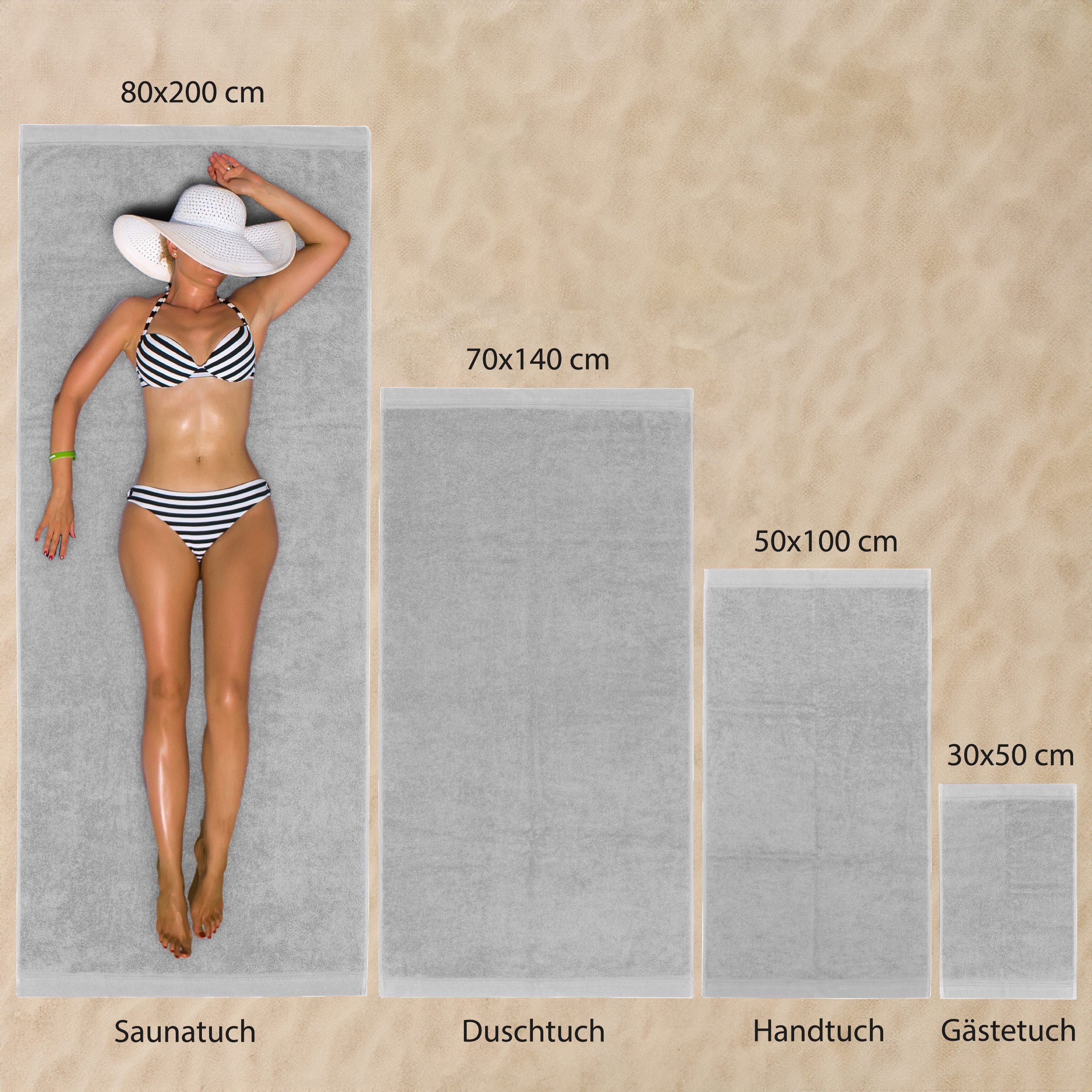 Hausfelder Handtücher Saunatuch (Hellgrau, 1 Saunatuch, günstig online kaufen