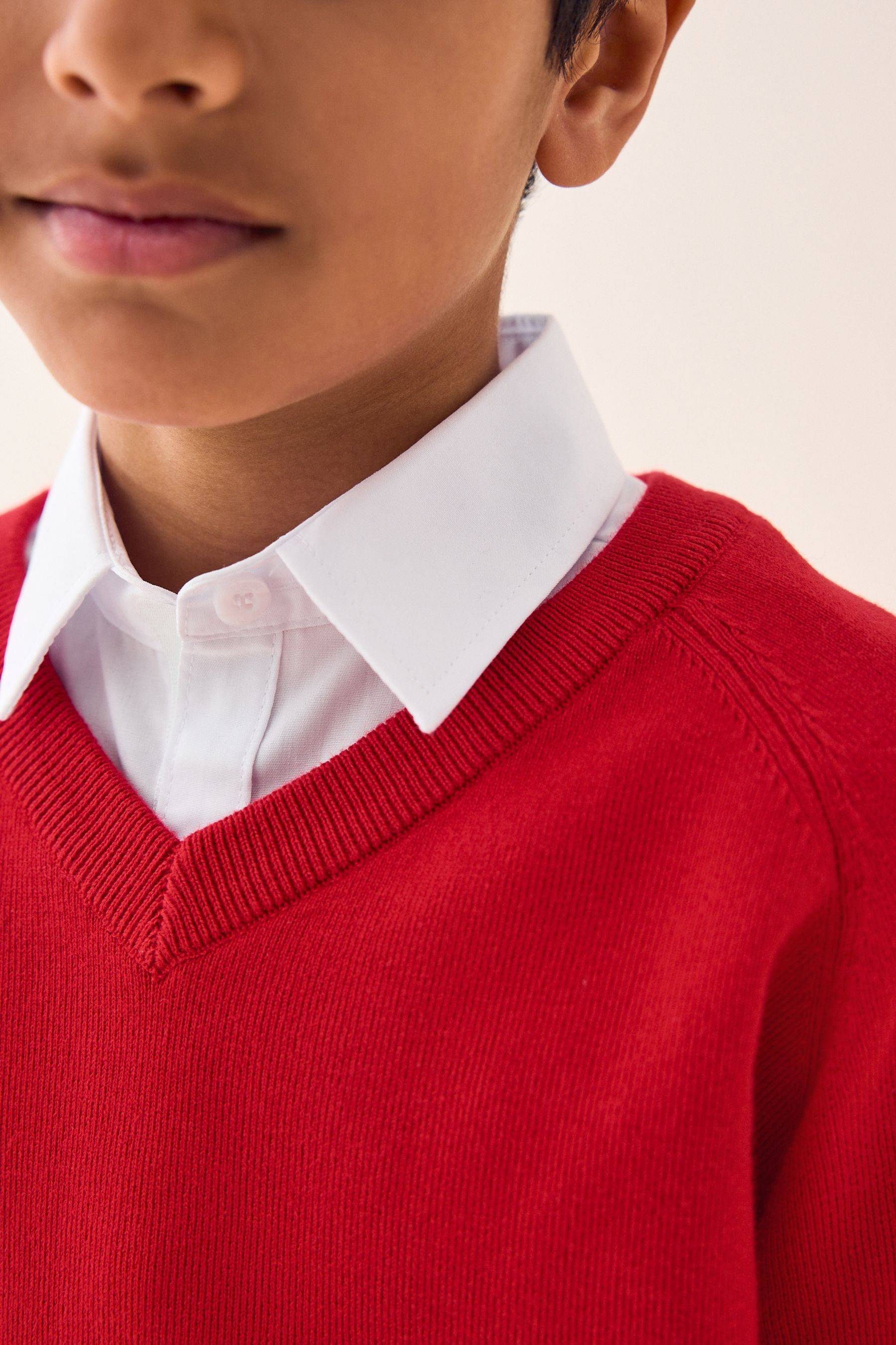 Next V-Ausschnitt-Pullover Schul-Strickpullover mit V-Ausschnitt (1-tlg)