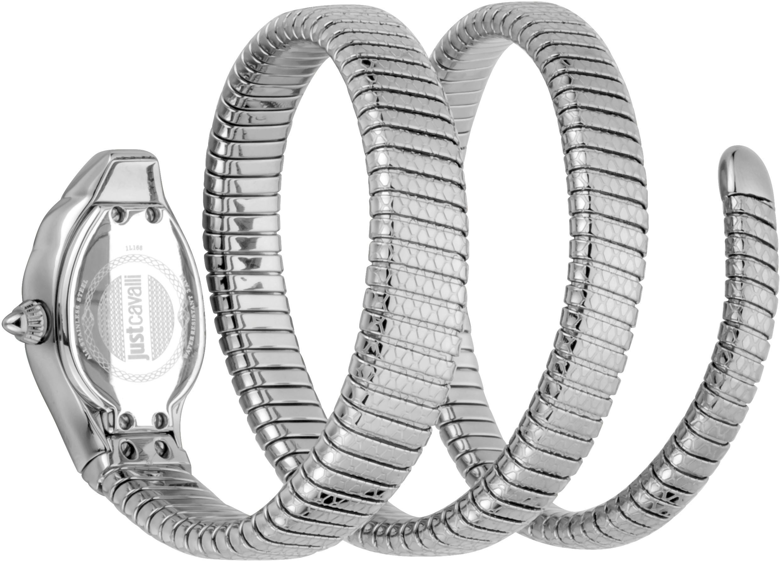 Just Cavalli Time Quarzuhr Serpente doppio JC1L168M0015, Damenuhr, Armbanduhr, Edelstahlarmband