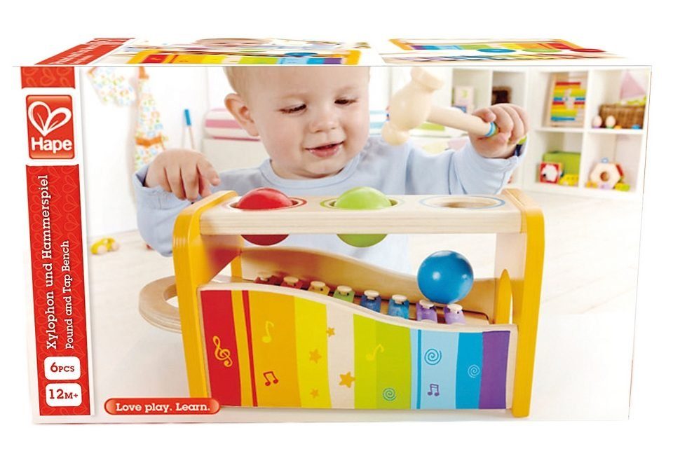 Hape Spielzeug-Musikinstrument Xylophon, Xylophon und Hammerspiel günstig online kaufen