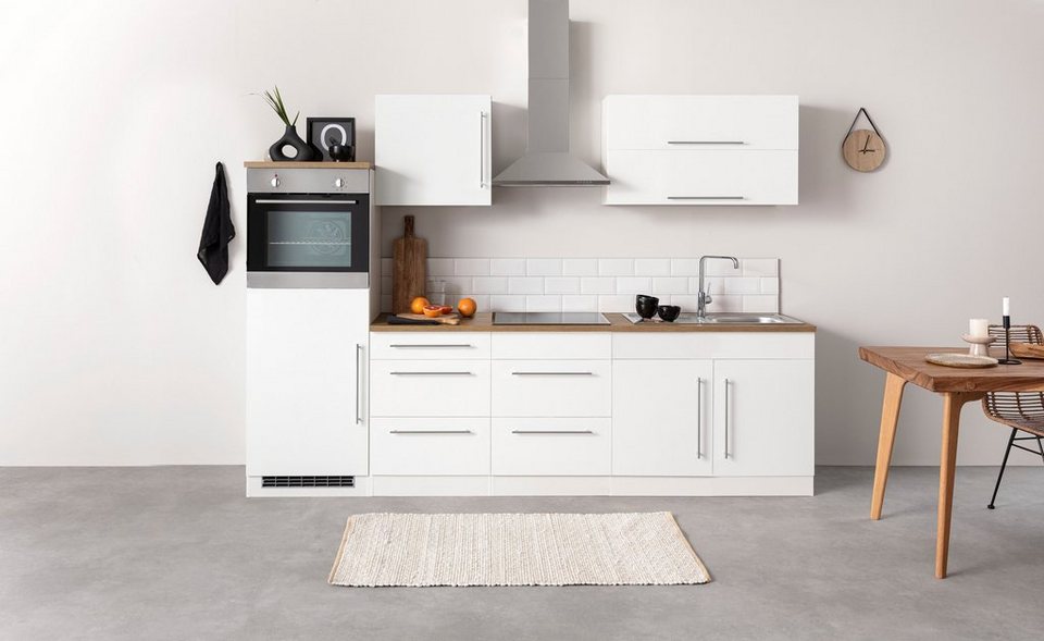HELD MÖBEL Küchenzeile Samos, mit E-Geräten, Breite 270 cm, Hochwertige MDF- Fronten, außer bei Farbe weiß