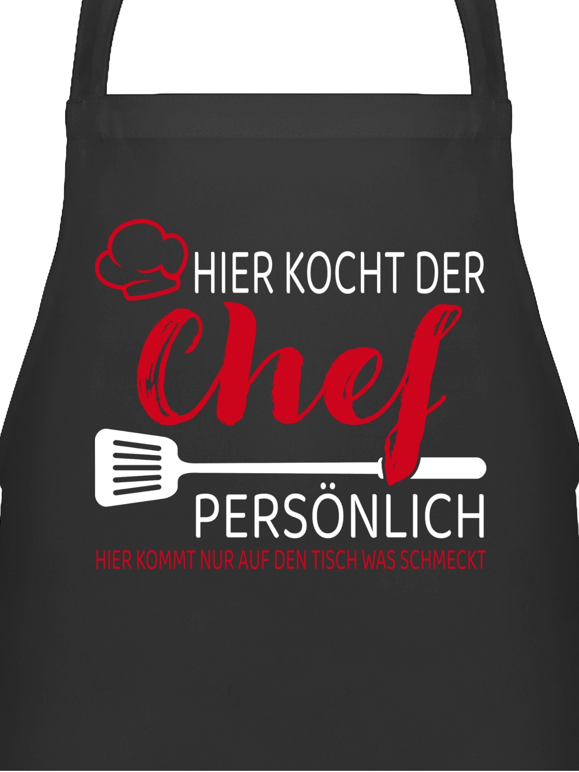 Shirtracer Kochschürze Hier kocht der Chef persönlich - Geschenk Männer Lustig Küche Koch Hob, (1-tlg), Kochschürze Herren Männer