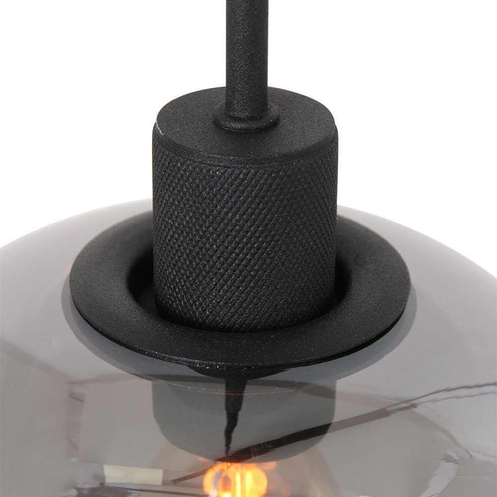 Pendelleuchte Glas Flammig Pendelleuchte, Hängelampe inklusive, nicht etc-shop schwarz Rauchglas Leuchtmittel 4