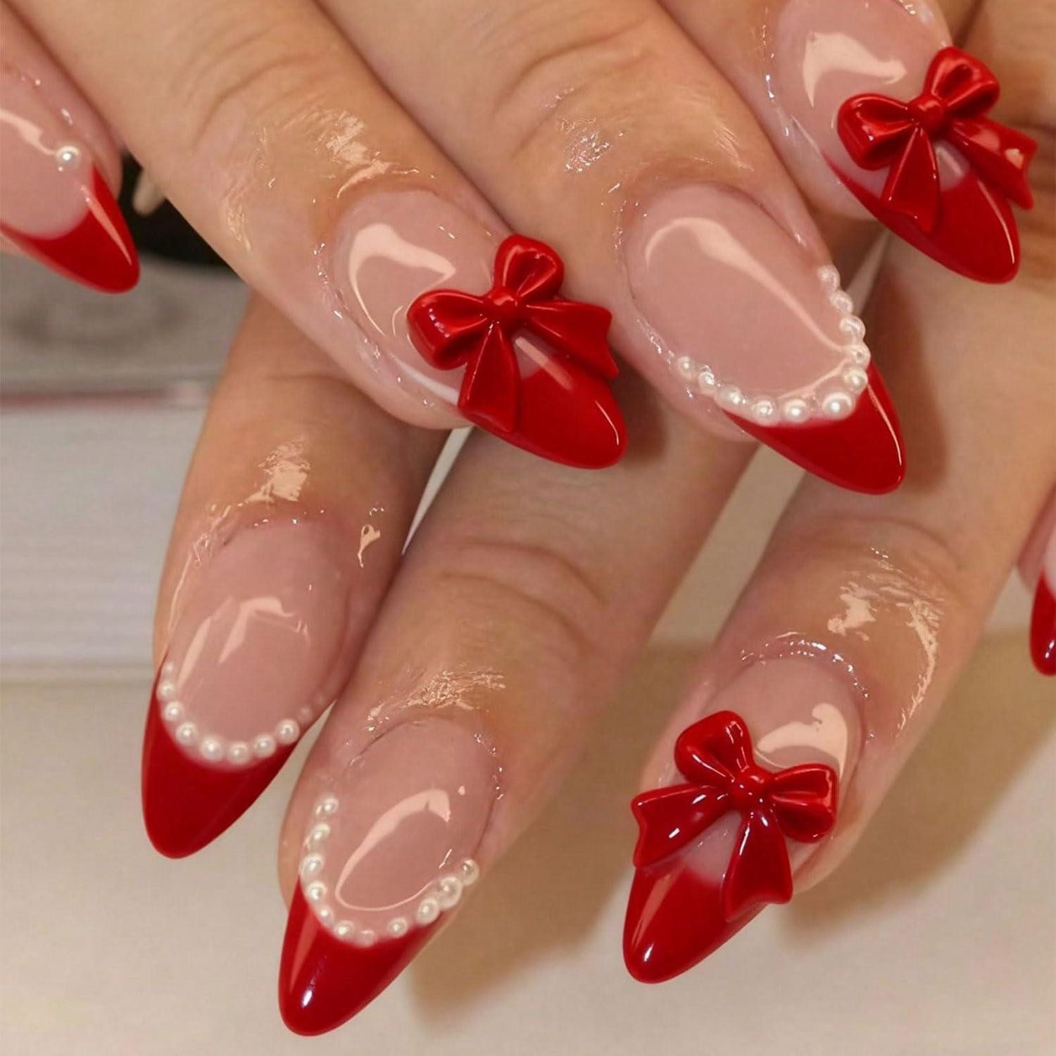 LuxusKollektion Kunstfingernägel Künstliche Nägel French-Tip Rot