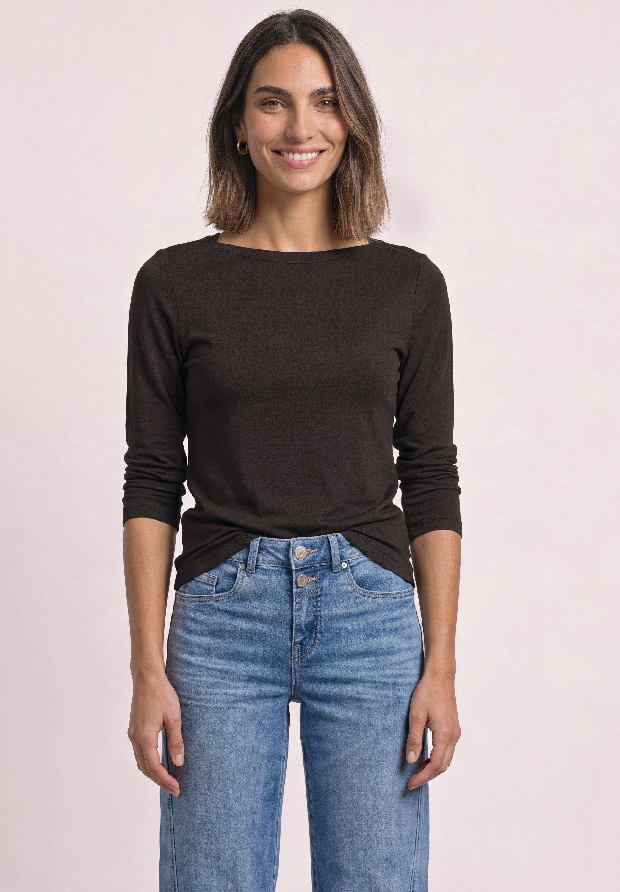 STREET ONE Langarmshirt mit U-Boot-Ausschnitt