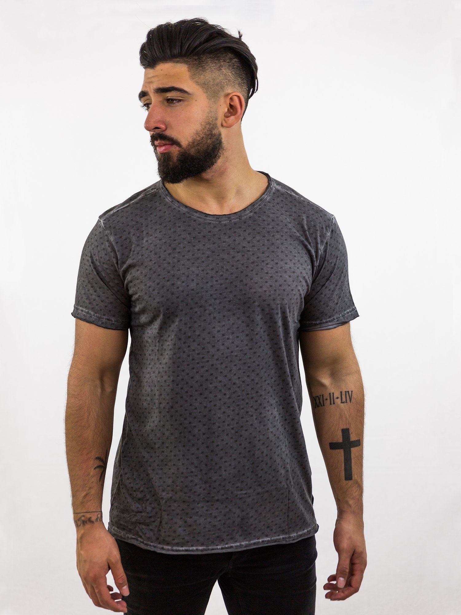 T-Shirt T-Shirt Allover mit Print DAILY´S Herren softes KURT: