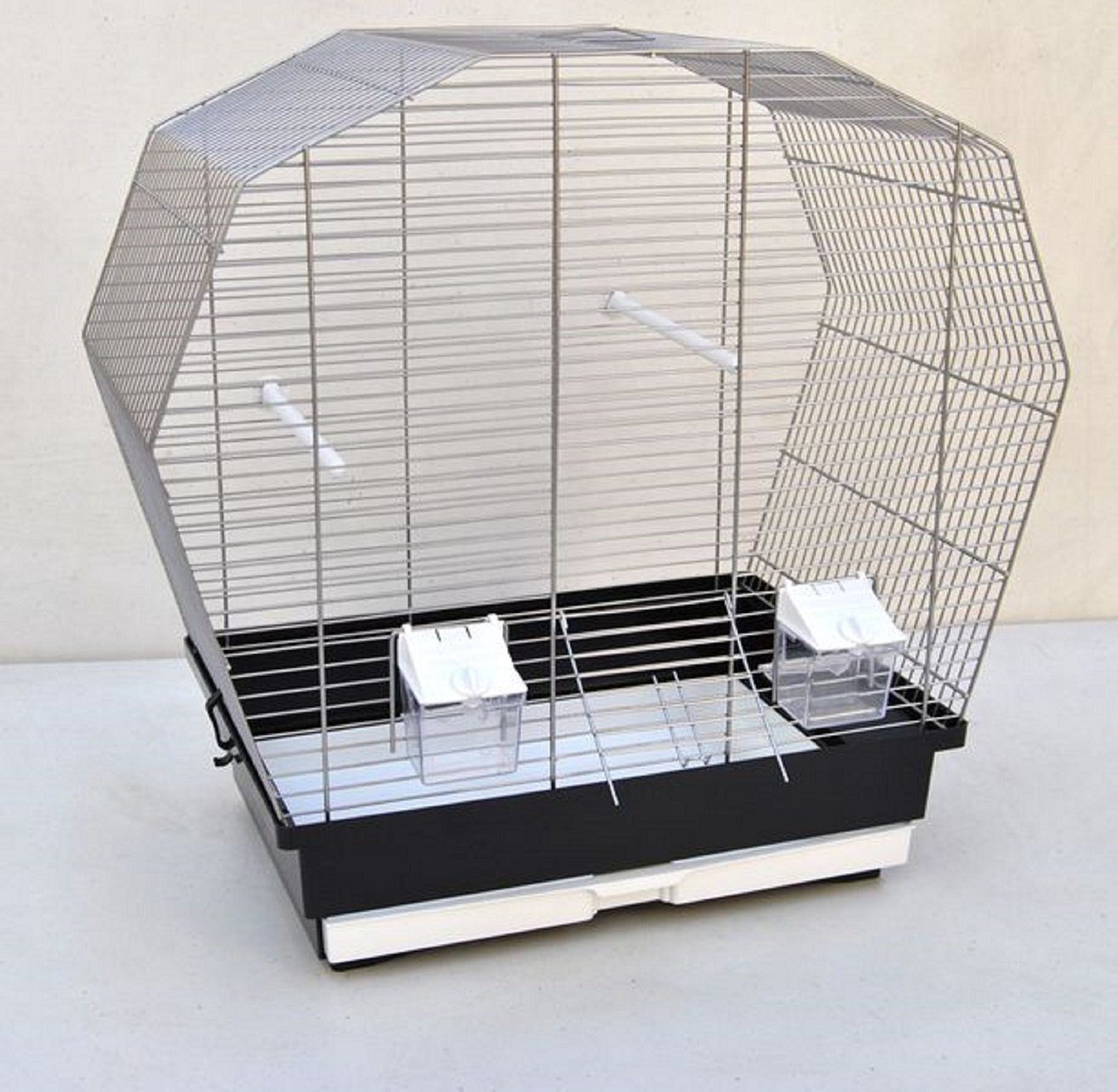 Vogelkäfig Vogelkäfig Vogelheim für Sittiche chrom schwarz 57 cm