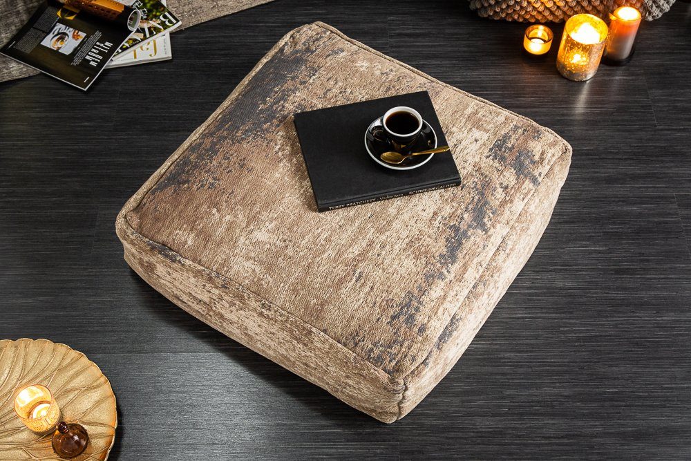 riess-ambiente Bodenkissen XL MODERN ART 70cm braun / beige, Sitzkissen · abstraktes Muster · Modern Design
