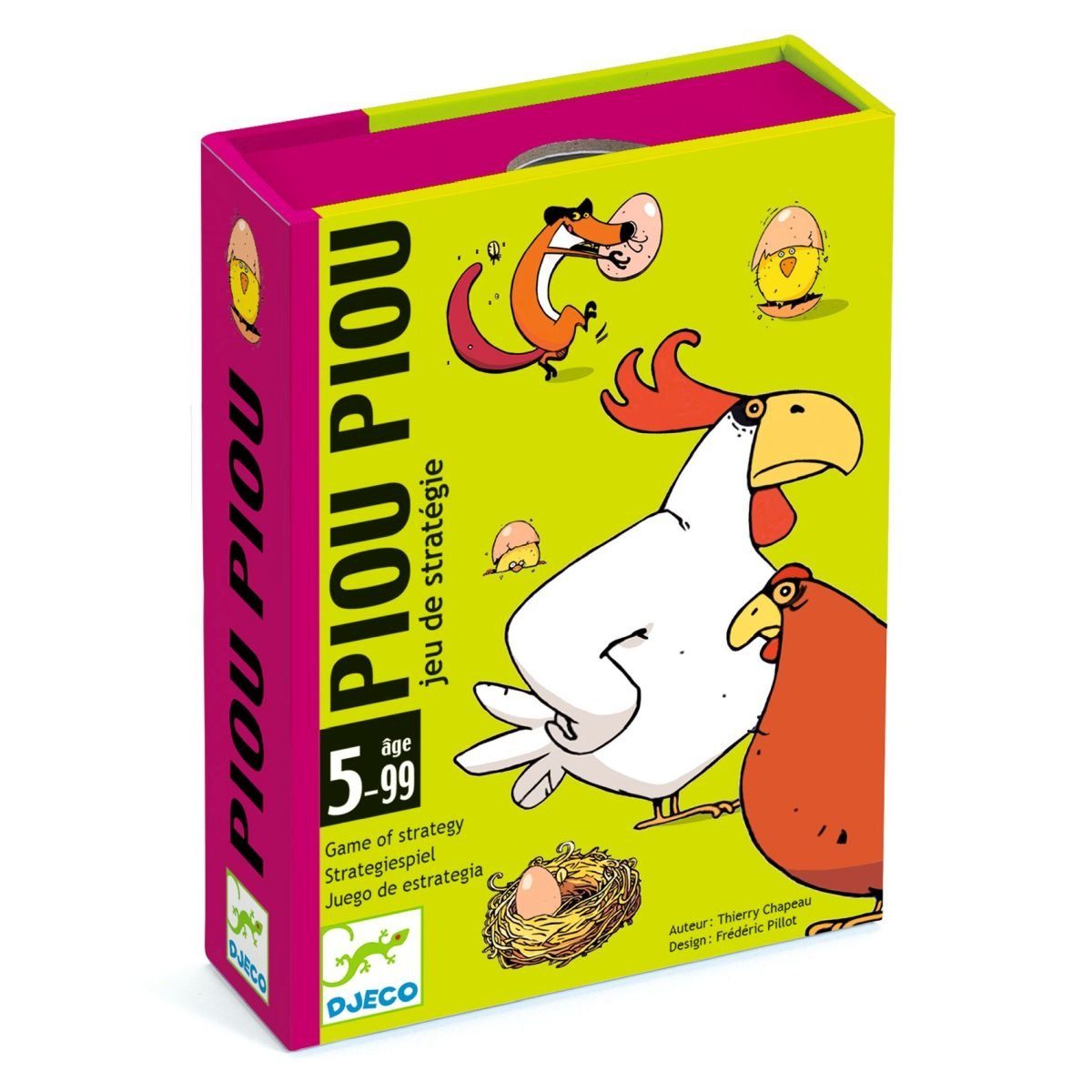 DJECO Spiel, Strategiespiel Piou Piou ganze die Familie Kartenspiel DJ05119 für