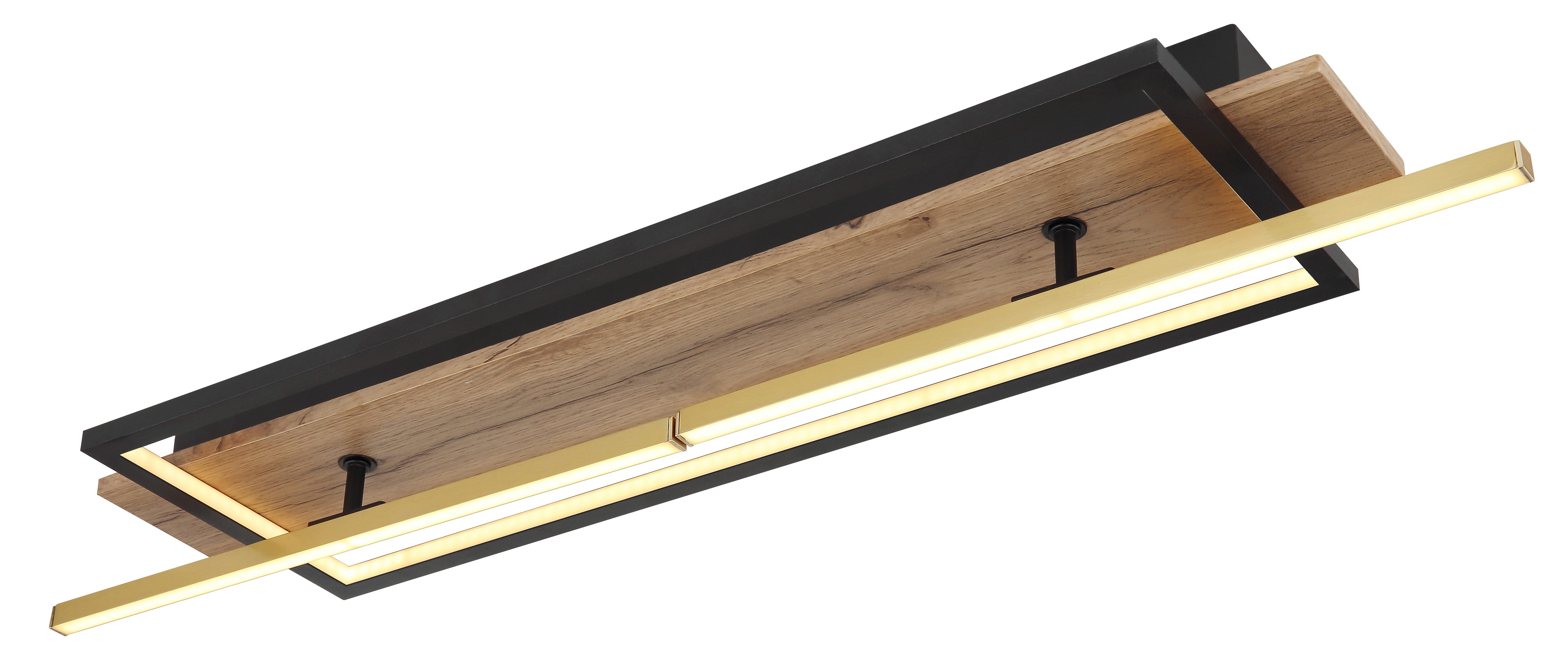 GLOBO LIGHTING LED Deckenleuchte BEATRIX, LED fest integriert, Warmweiß, Deckenlampe/Wohnzimmer/Schlafzimmer/modern/Holz