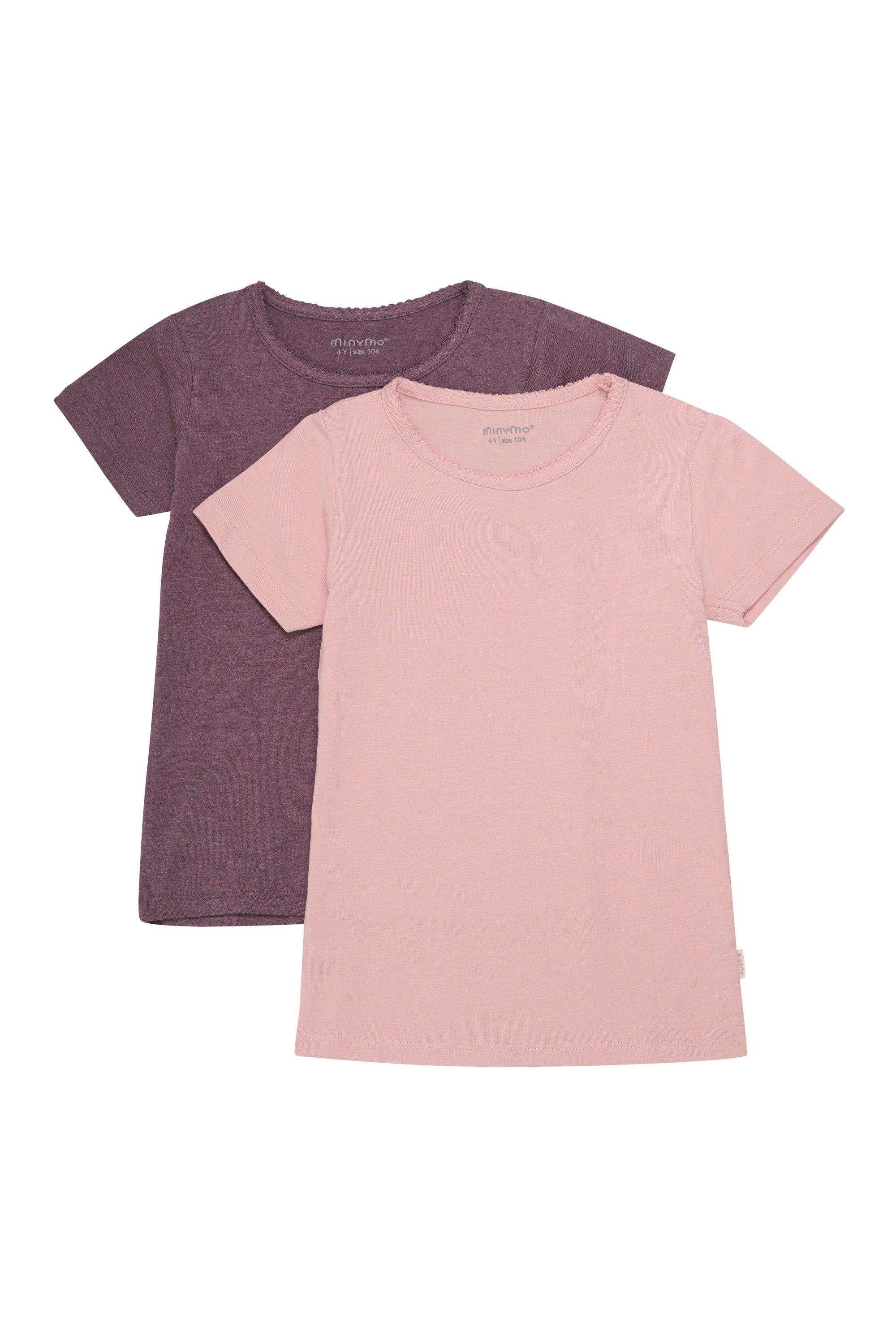 Minymo T-Shirt MINYMO - MIBasic 33 - T-shirt (2-pack) - 3933 2er-Pack Kurzarmshirt Basic und mit Print