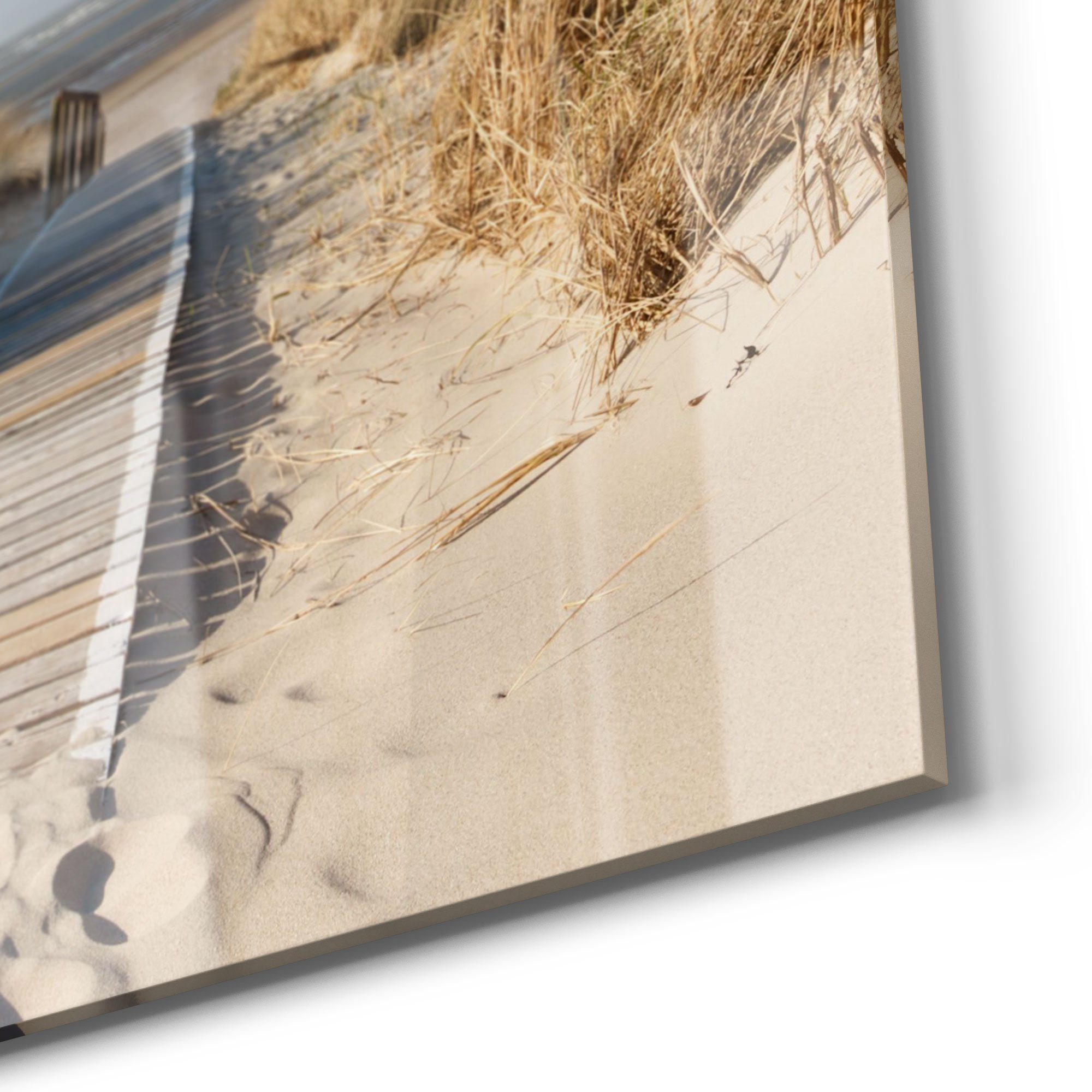 DEQORI Glasbild 'Strandaufgang am Meer', 'Strandaufgang am Meer', Glas Wandbild Bild schwebend modern – Bild 5 von 5