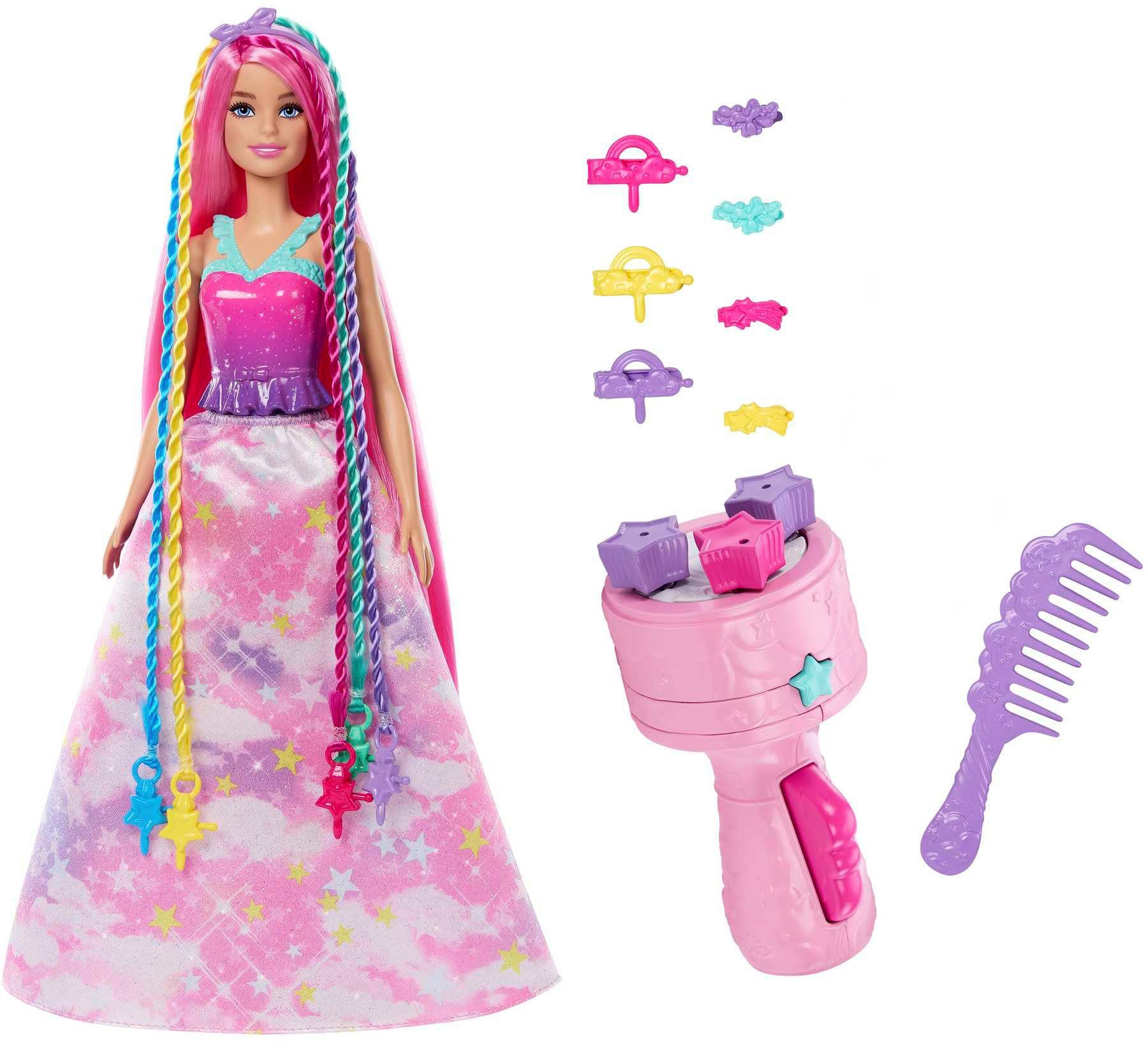 Barbie Anziehpuppe Dreamtopia, Flechtspaß und Zubehör