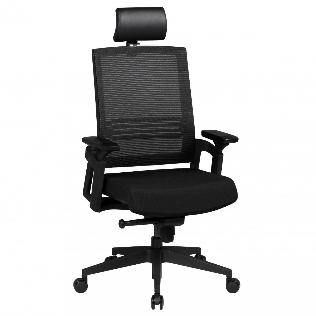 furnicato Bürostuhl APOLLO A1 Stoffbezug Schreibtischstuhl Armlehne schwarz Chefsessel 120 kg