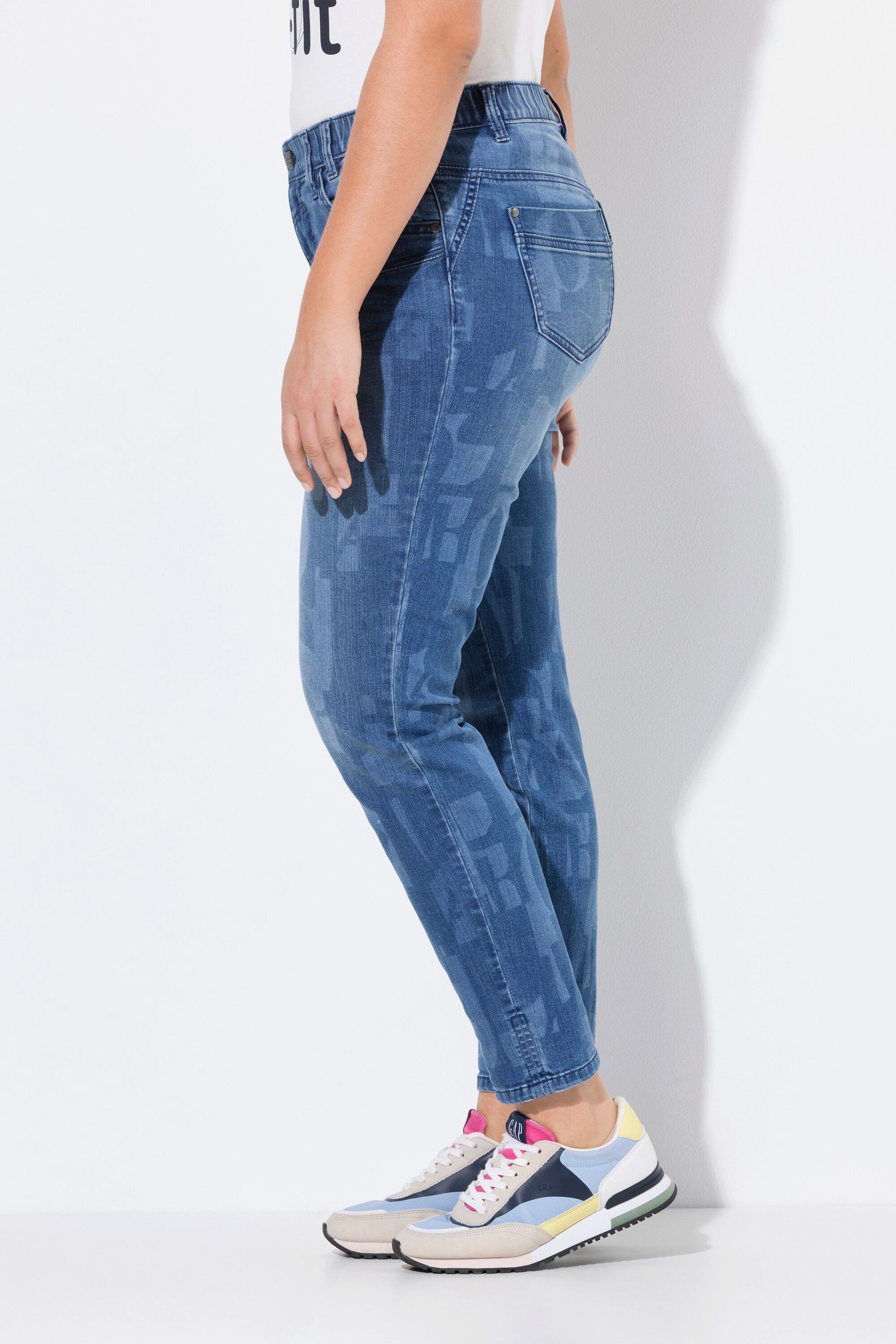 Laurasøn Röhrenjeans Slim-Jeans Laserdruck 5-Pocket