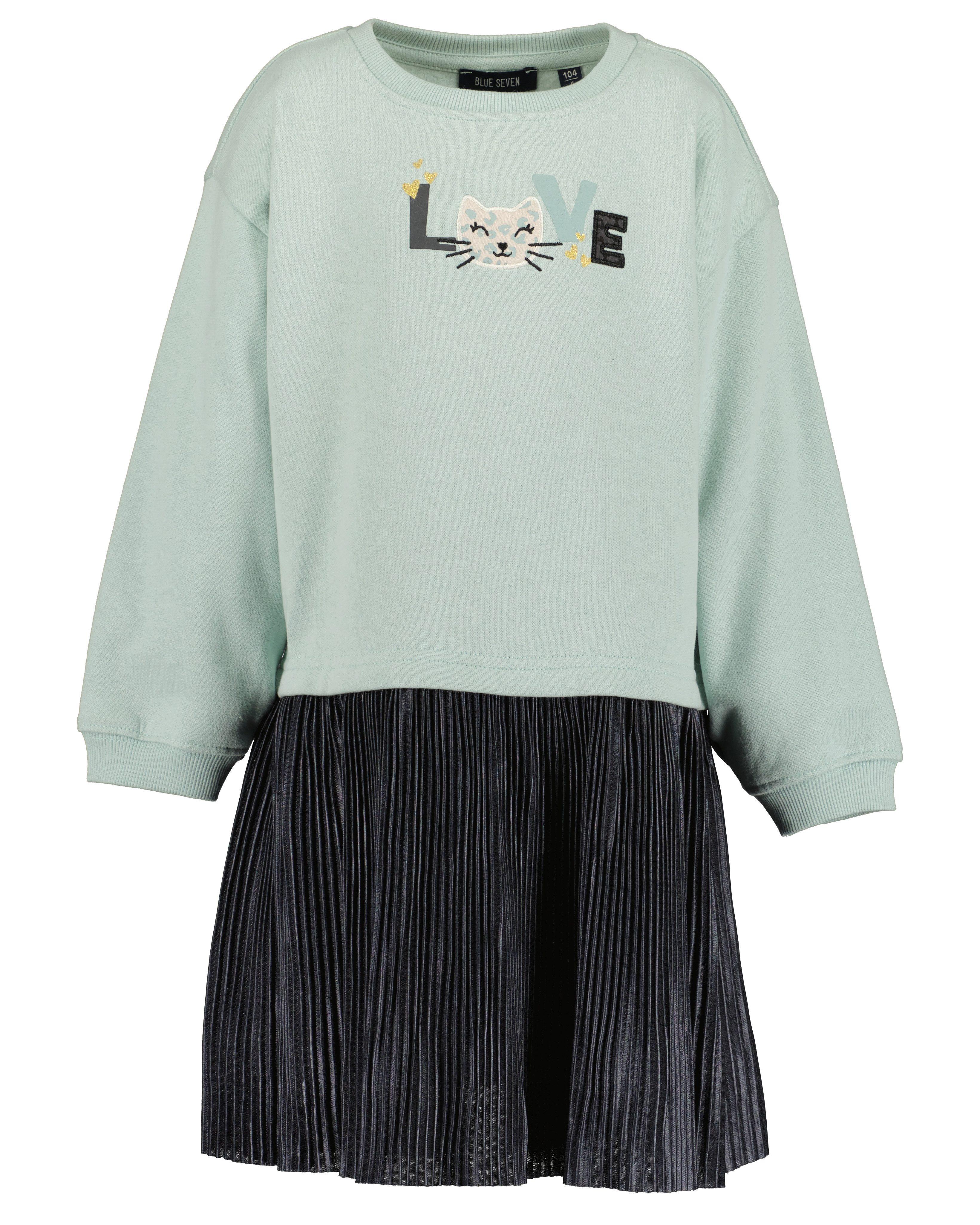 Blue Seven Sweatkleid mit angesetztem Rock in Plissee-Optik
