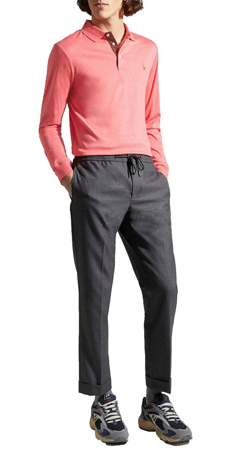 Polo Ralph Lauren Langarm-Poloshirt Luxury Pima Cotton Polohemd Hemd Pony sofortige Authentifizierung über einen QR-Code