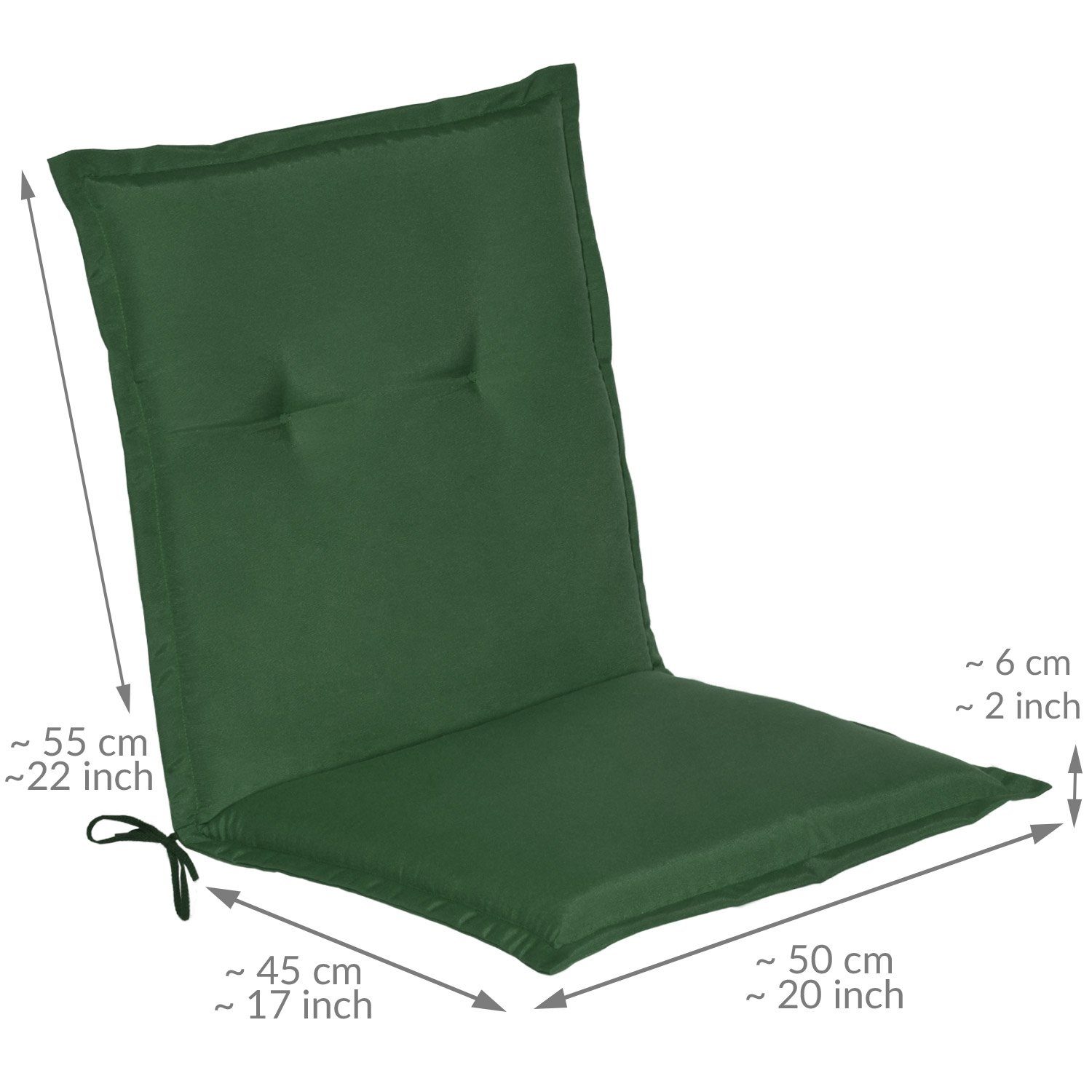 Beautissu Sitzauflage Niedriglehner Auflage Gartenstuhl Loft NL, 100x50x6cm, Grün, Sitzkissen Niederlehner Rückenkissen Stuhlkissen Schaumkern Füllung – Bild 4 von 5