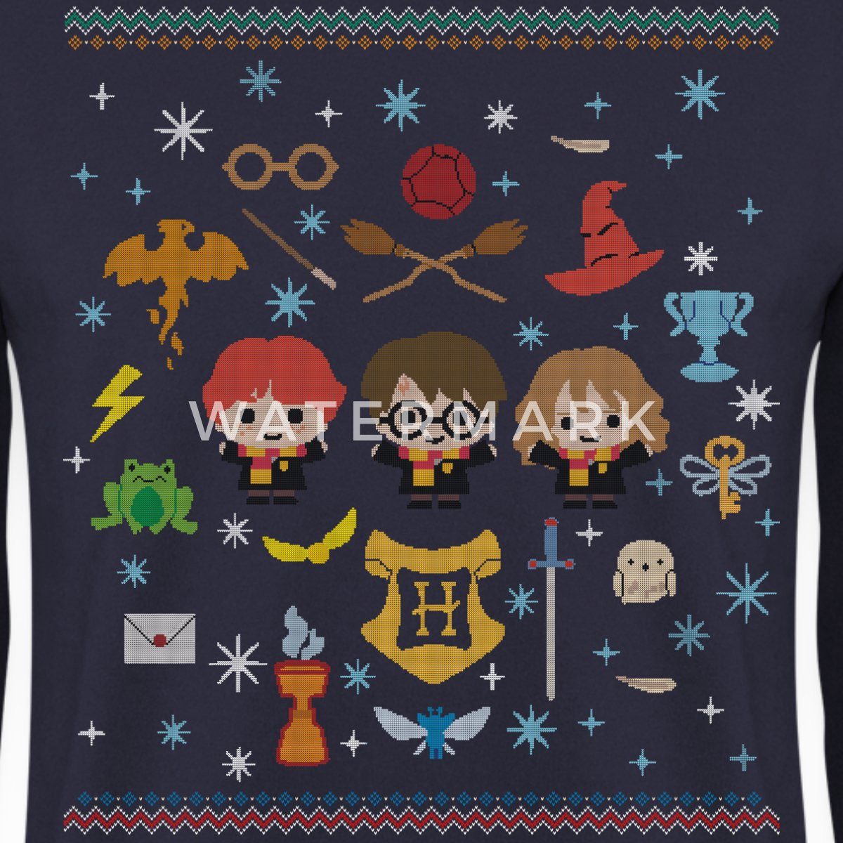 Spreadshirt Sweatshirt Harry Potter Ugly Christmas Chibi Design Unisex Pullover (1-tlg)