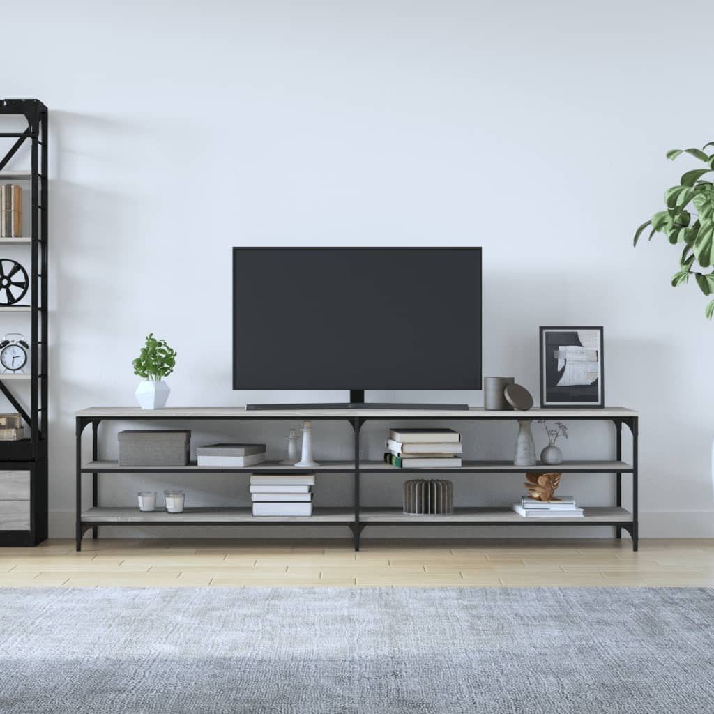 Sonoma vidaXL 200x30x50 Holzwerkstoff Grau TV-Schrank cm (1-St) und TV-Schrank Metall