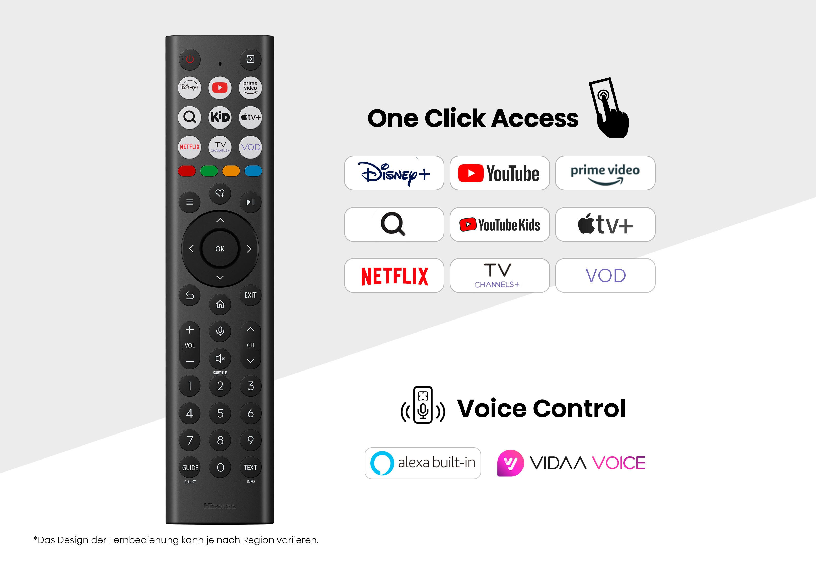 Hisense 50E77Q PRO QLED-Fernseher (126 c...