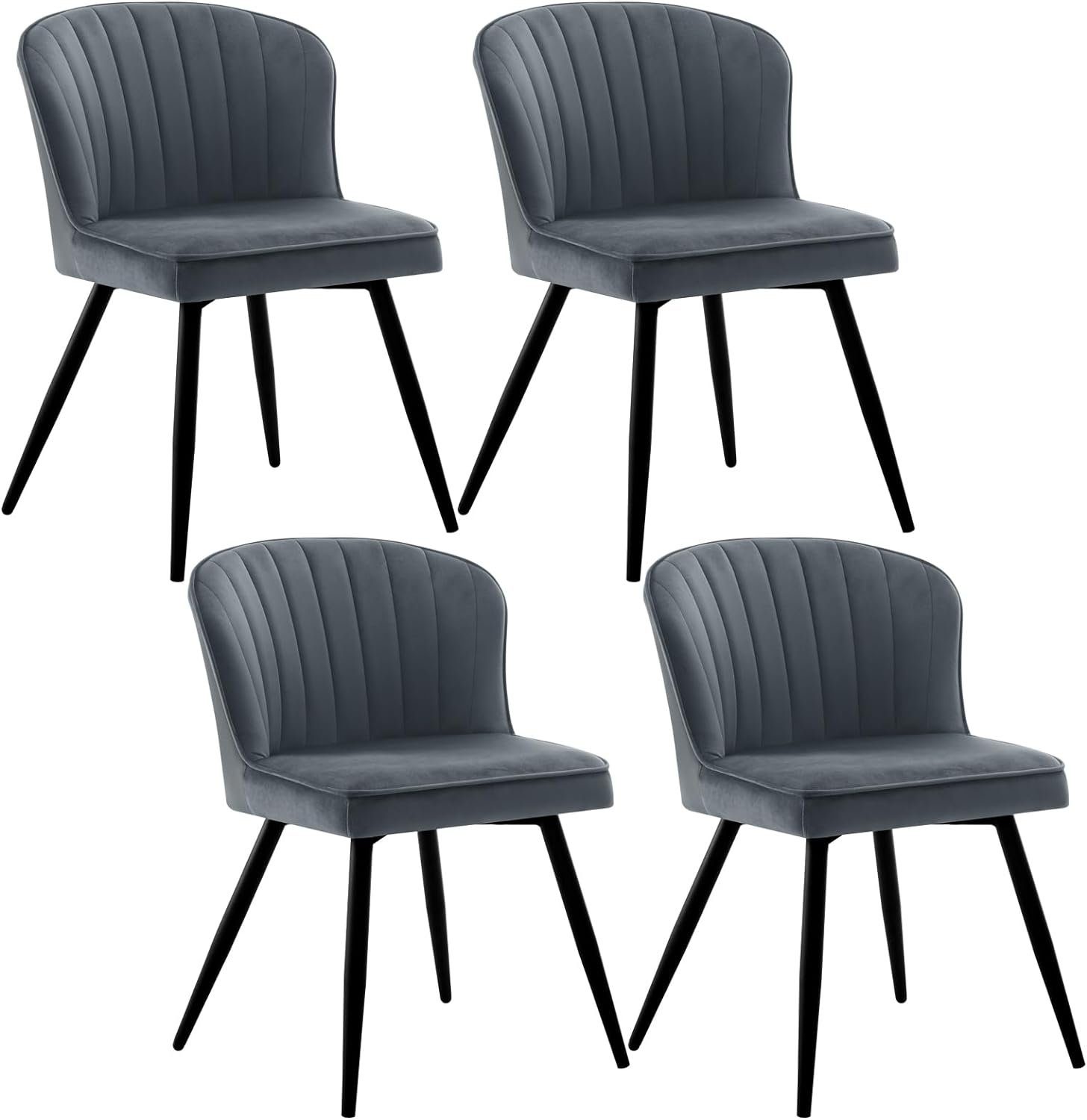 EUGAD Esszimmerstuhl (4 St), Stühle Esszimmer Modern, aus Samt, Metallbeine günstig online kaufen