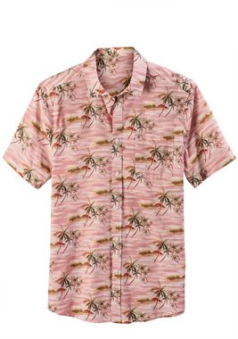 Beachtime Hawaiihemd Regular Fit, Kurzarm, Freizeithemd mit Palmenprint, reine Baumwolle