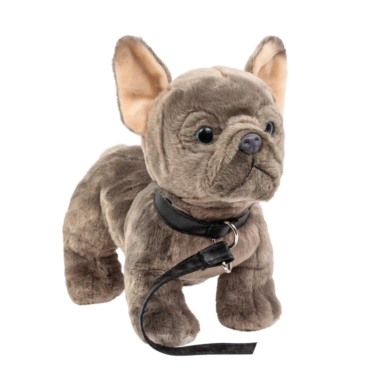 Uni-Toys Kuscheltier Französische Bulldogge 23 cm stehend grau Plüschhund Uni-Toys