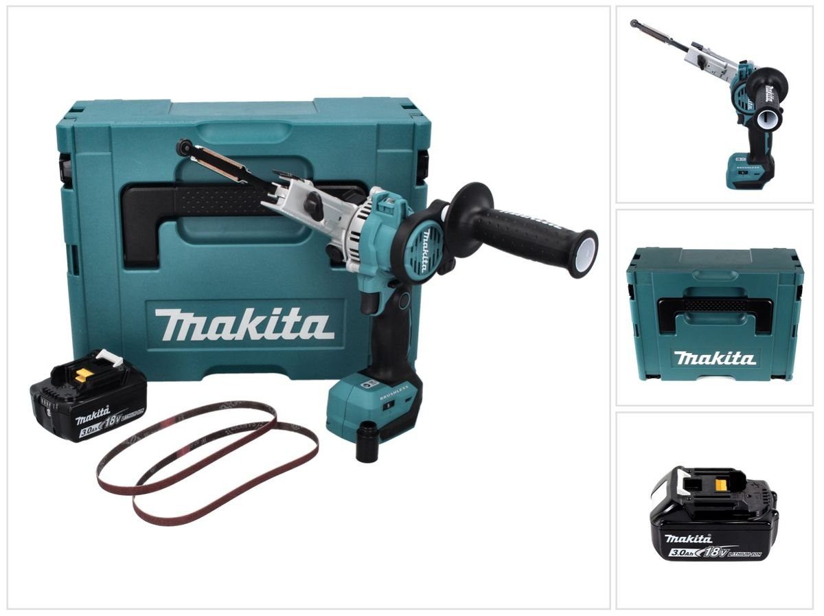 Makita Bandschleifer DBS 180 F1J Akku Bandfeile 18 V 9 x 533 mm Brushless + 1x Akku 3,0 Ah