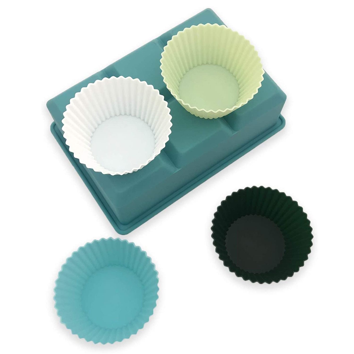 TUWENA Silikonform Cupcake-Formen, Backformen aus Silikon Muffinform Silikonformen, (12-tlg), Antihaftwirkung