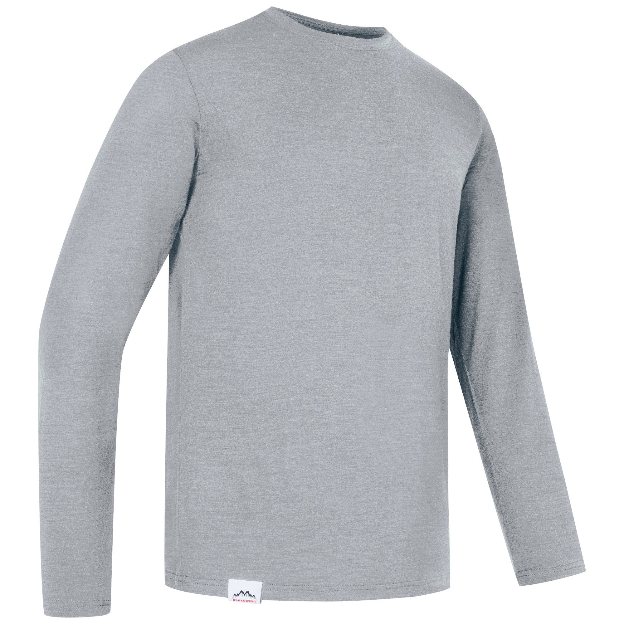 Alpenwert Langarmshirt Herren Longsleeve aus Merinowolle – atmungsaktiv & geruchsneutral (1 Pack) Antibakteriell, Anti-Schweiß-Geruch, Outdoor & Funktionsshirt