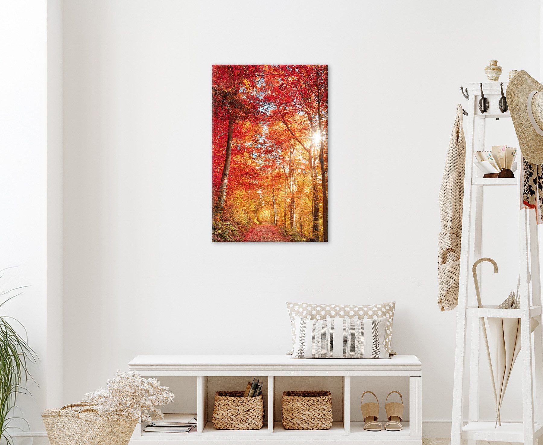 Bönninghoff Leinwandbild Wandbild BUNTER HERBSTWALD 60x90 cm – Leinwandbild Keilrahmen Deko, Baumbilder, Bäume, Landschaft, Natur, Wald, Waldbilder (1 St), auf  – Bild 2 von 5