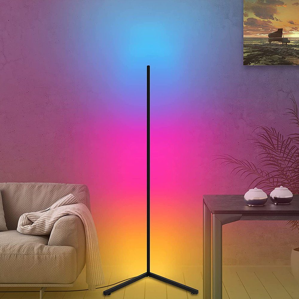 XERSEK LED Dekolicht Eck Stehlampe Music Sync LED RGB Atmosphärische Beleuchtung Nachtlicht, LED fest integriert, Farbwechsel, Schlafzimmer Wohnzimmerlampe Lichtsäule Standleuchte,mit Fernbedienung | Leuchtfiguren