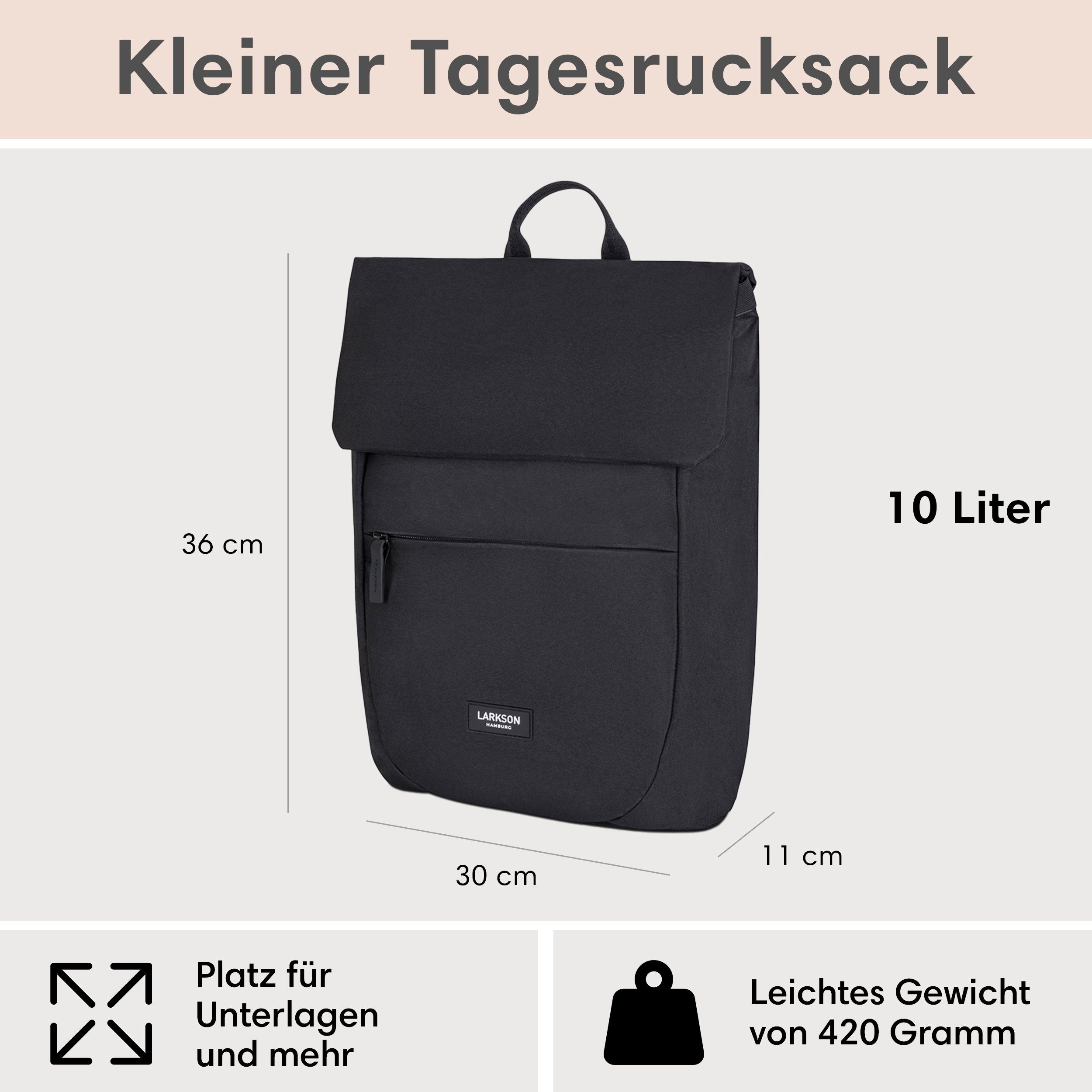 LARKSON Cityrucksack Ronja Laptop Rucksack Damen Herren Klein Elegant, Magnetverschluss, Laptopfach, Wasserabweisend