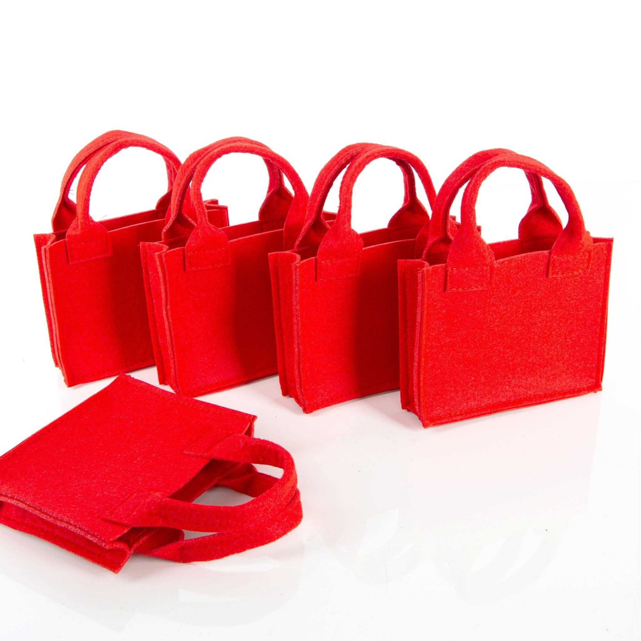Geschenkbox 5 kleine Filztaschen rot 15x12cm Geschenktasche