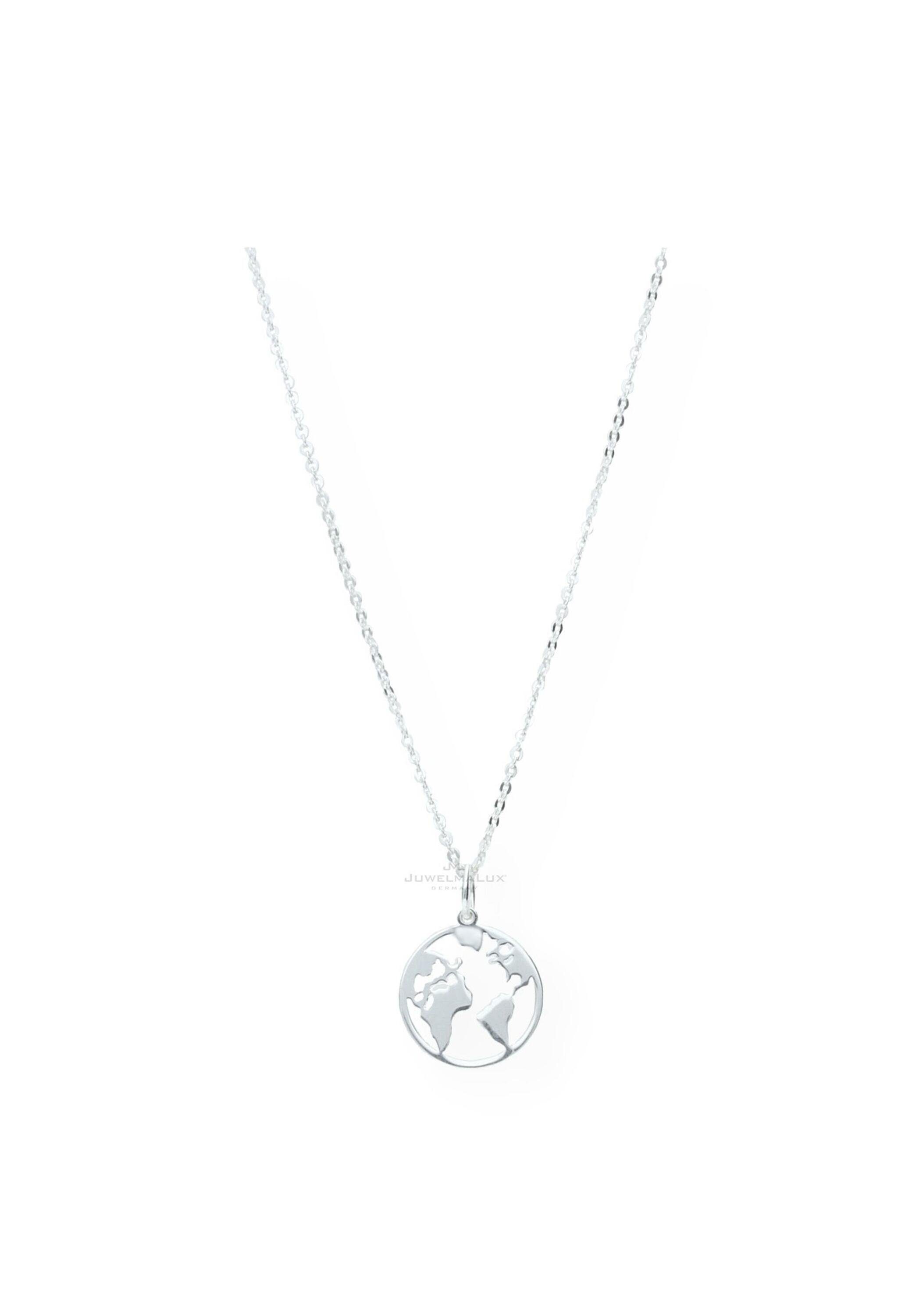 JuwelmaLux Collier Collier Silber 925er Weltkarte Sterling