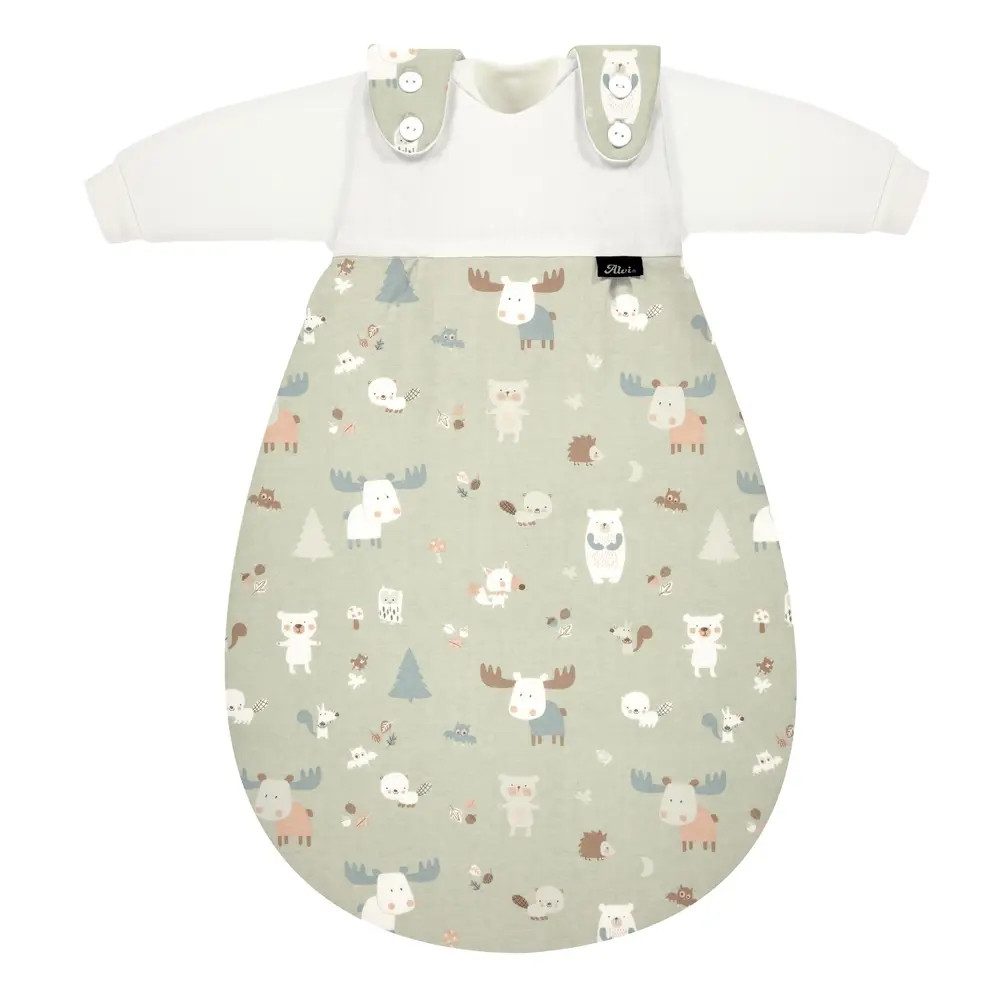 Alvi® Babyschlafsack ALVI Baby-Mäxchen - das Original - 3teilig Jersey Baby Forest Größe 80