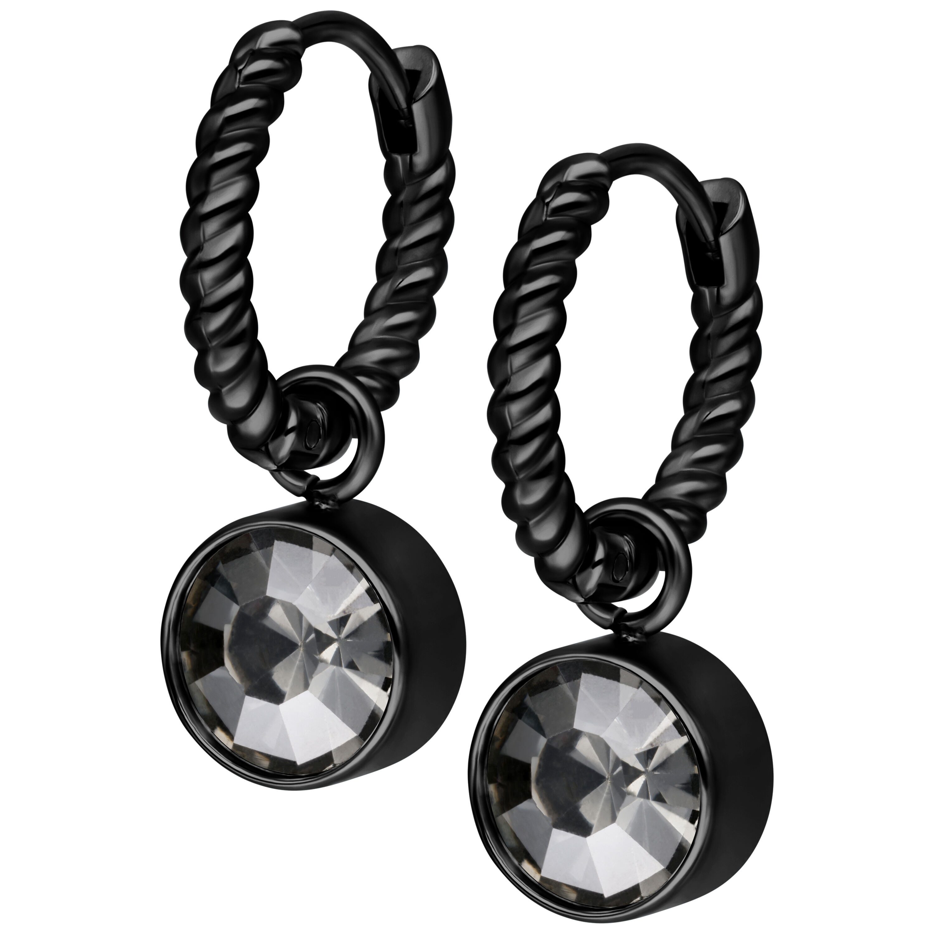 Paar Ohrhänger Little Twisted Hoops - Schwarz, Diamantschwarz