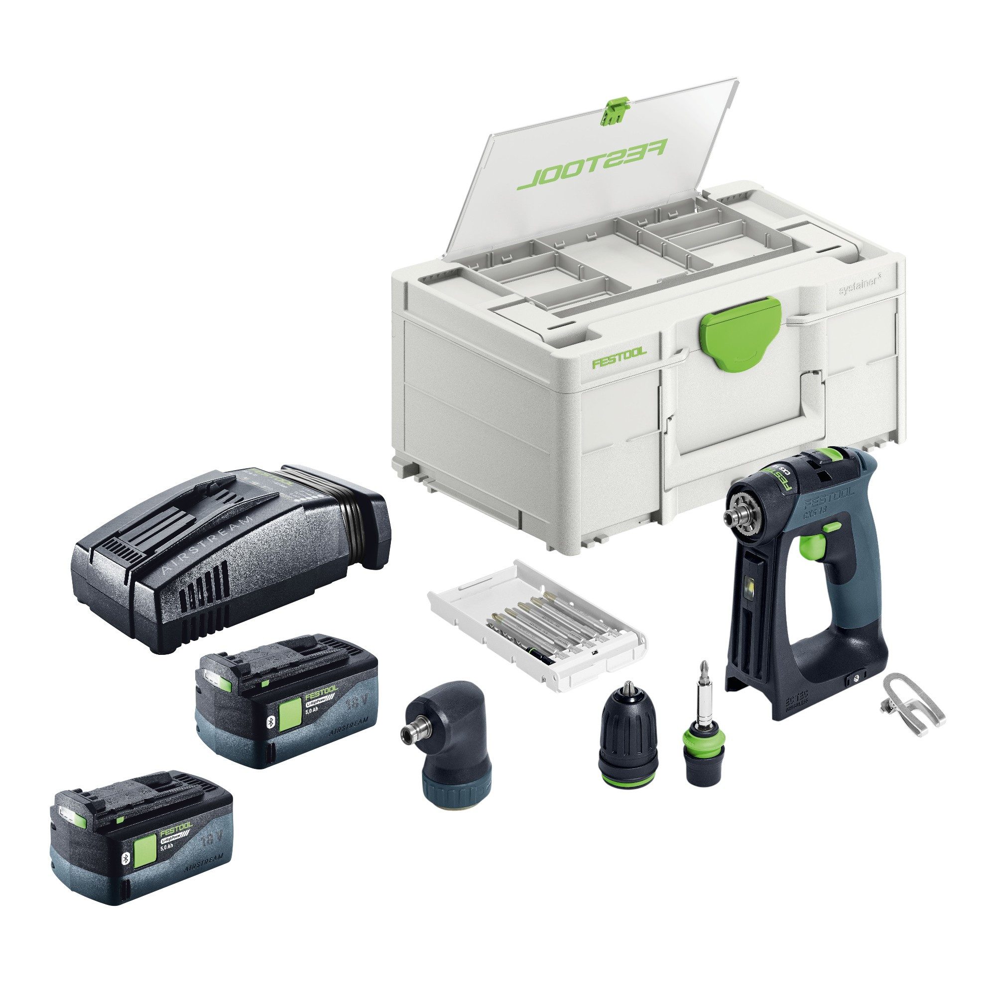 FESTOOL Akku-Schrauber Festool CXS 18-Basic-Set Akku Bohrschrauber 18 V 40 Nm Brushless (577