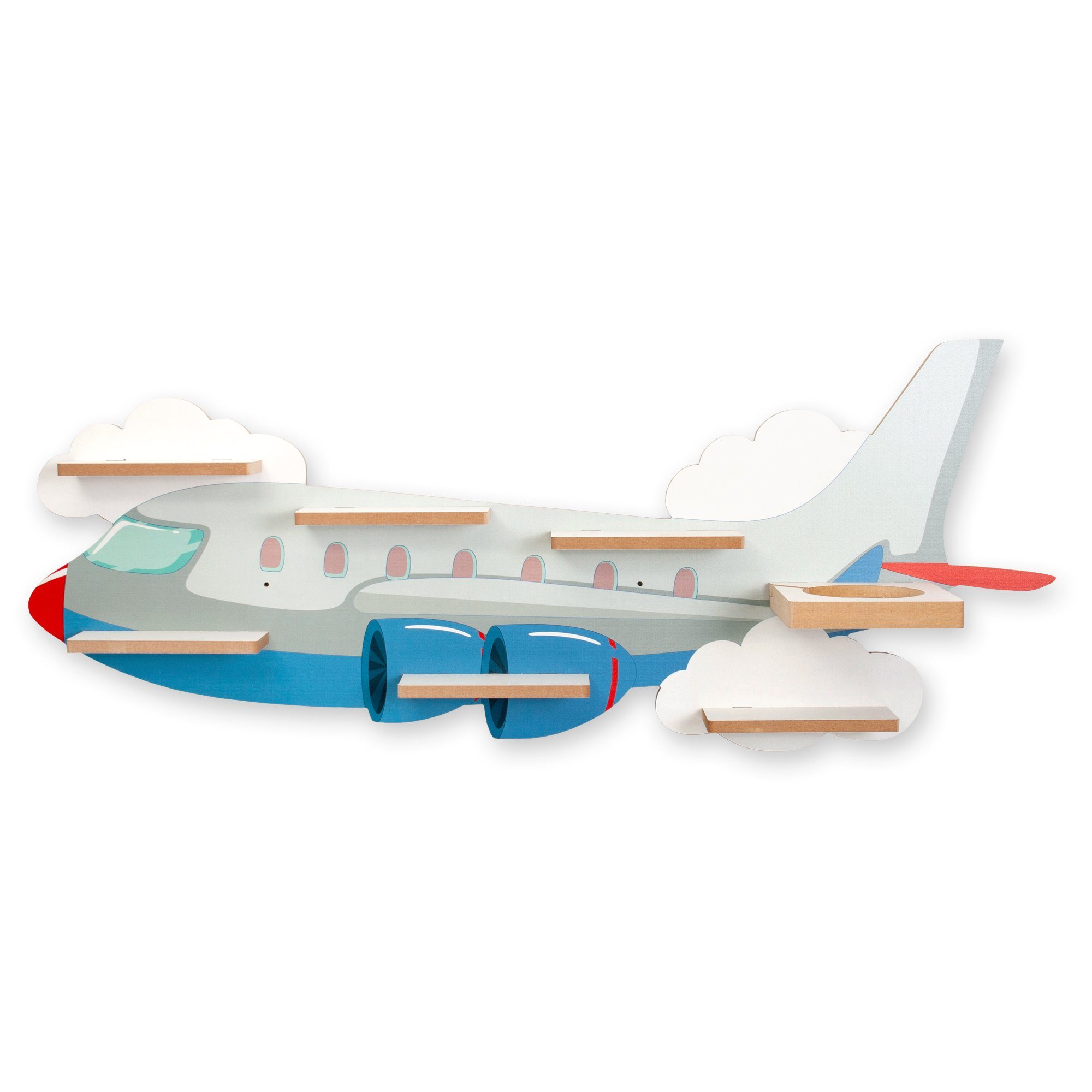 TONIES TONIE-BOX Kreative MUSIKBOX-REGAL und Flugzeug, für Feder 40 Metallplättchen Kinderregal inkl.